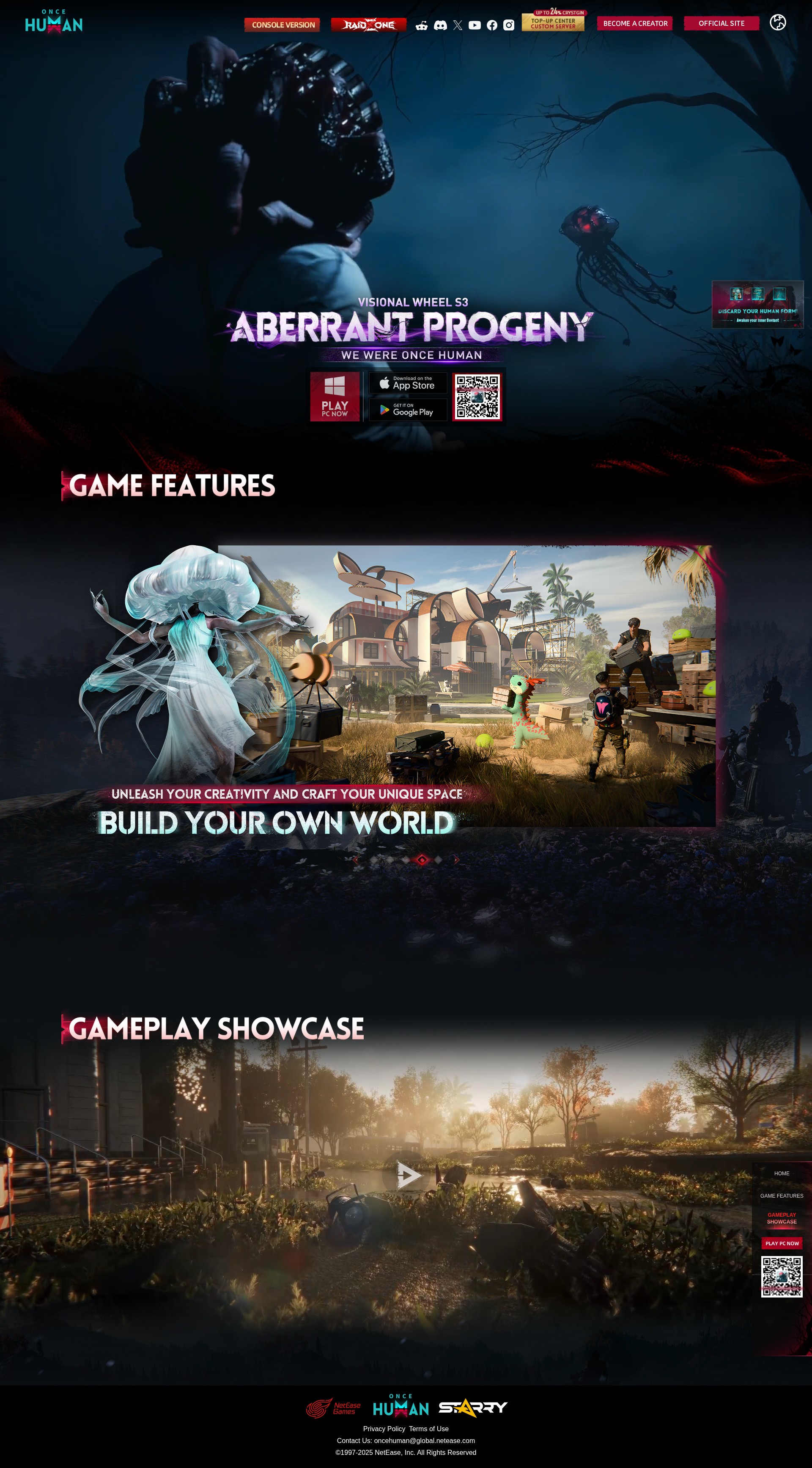 Screenshot of www.oncehuman.game
