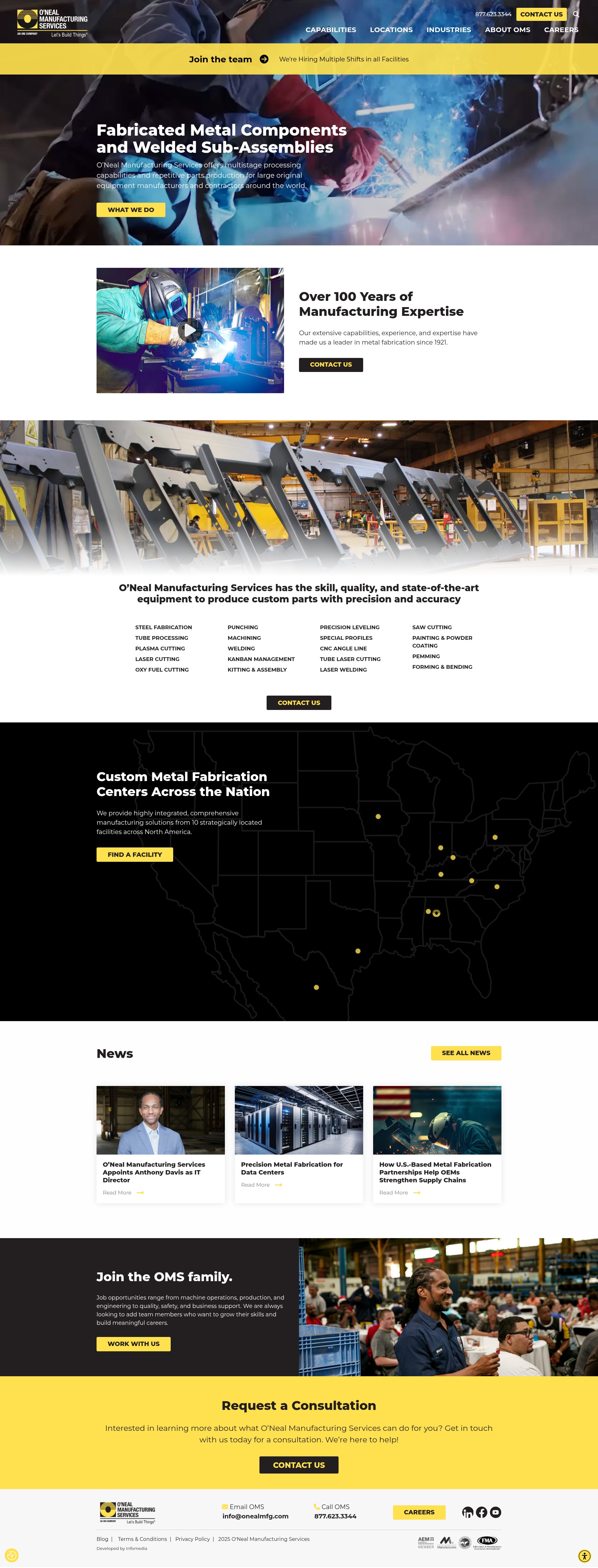 Screenshot of www.onealmfgservices.com