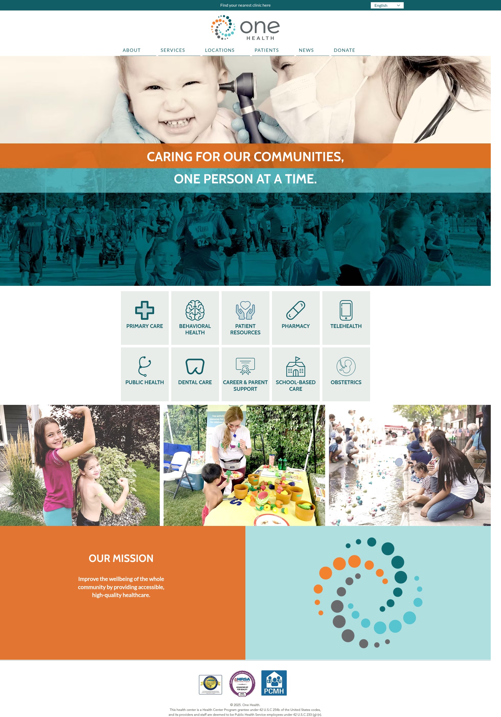 Screenshot of www.onechc.org