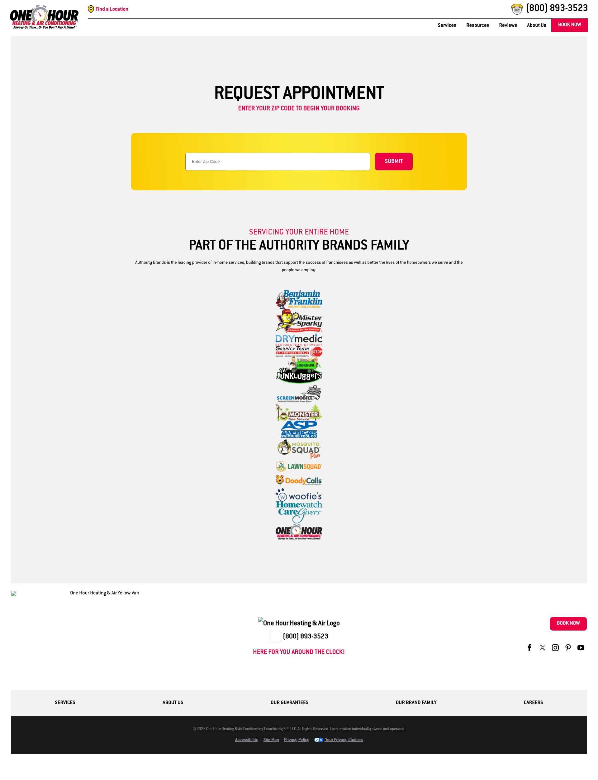 Screenshot of www.onehourheatandair.com