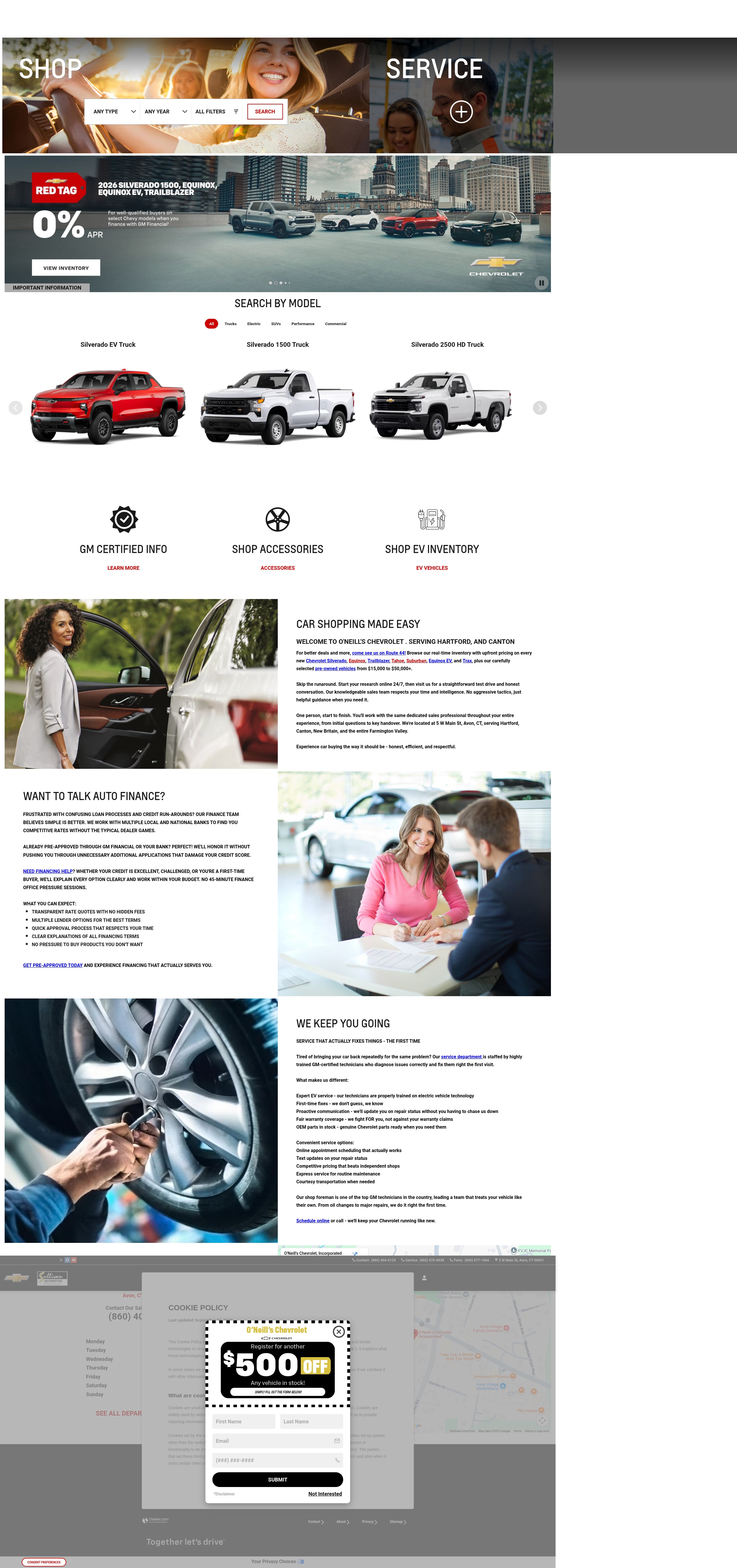 Screenshot of www.oneillschevrolet.com