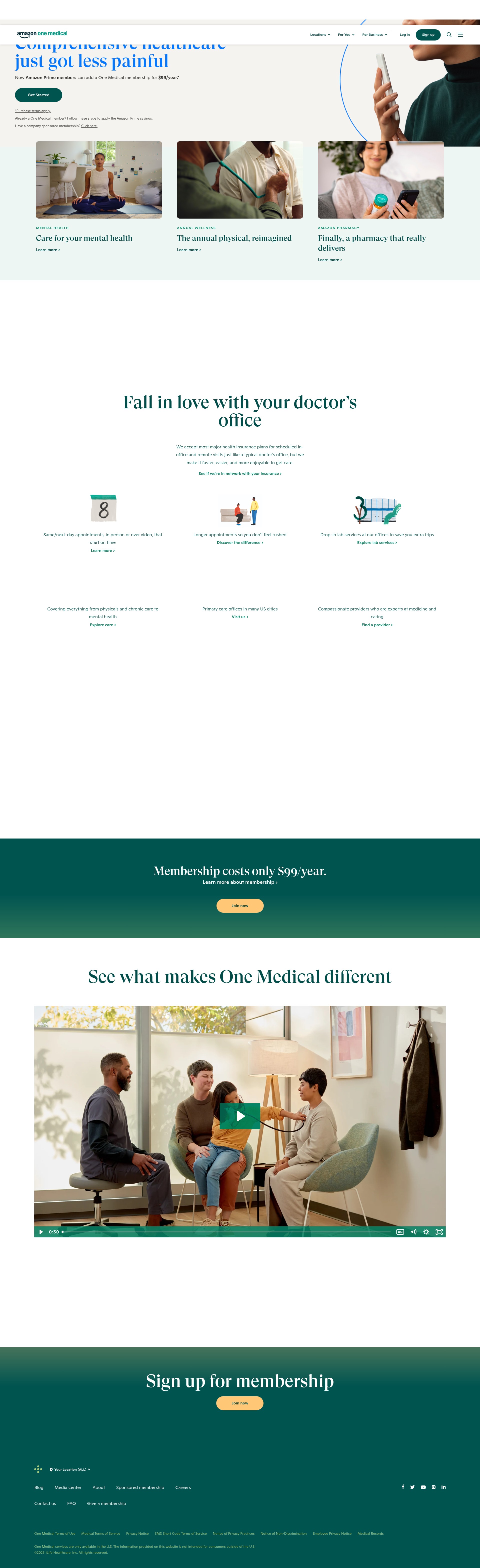 Screenshot of www.onemedical.com