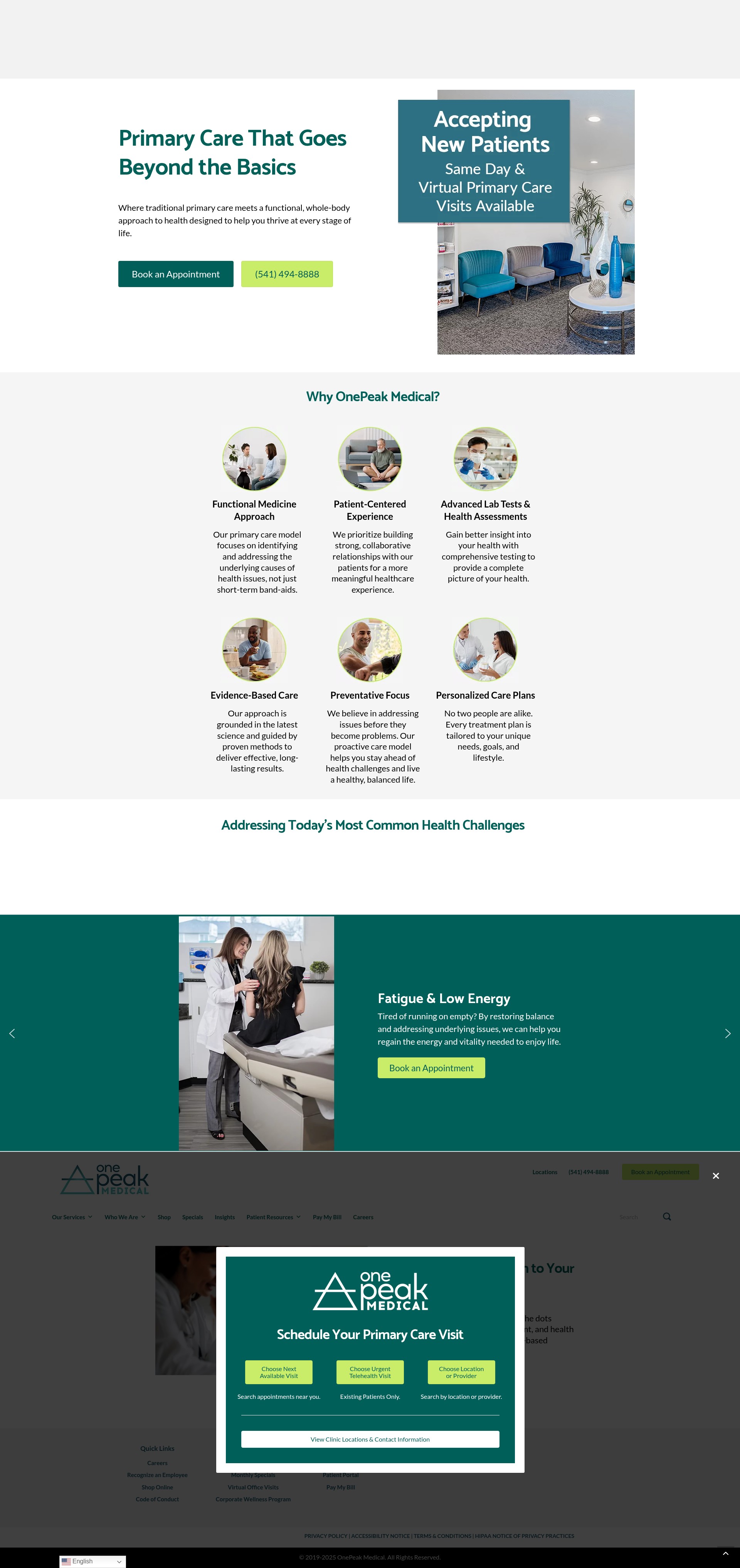 Screenshot of www.onepeakmedical.com