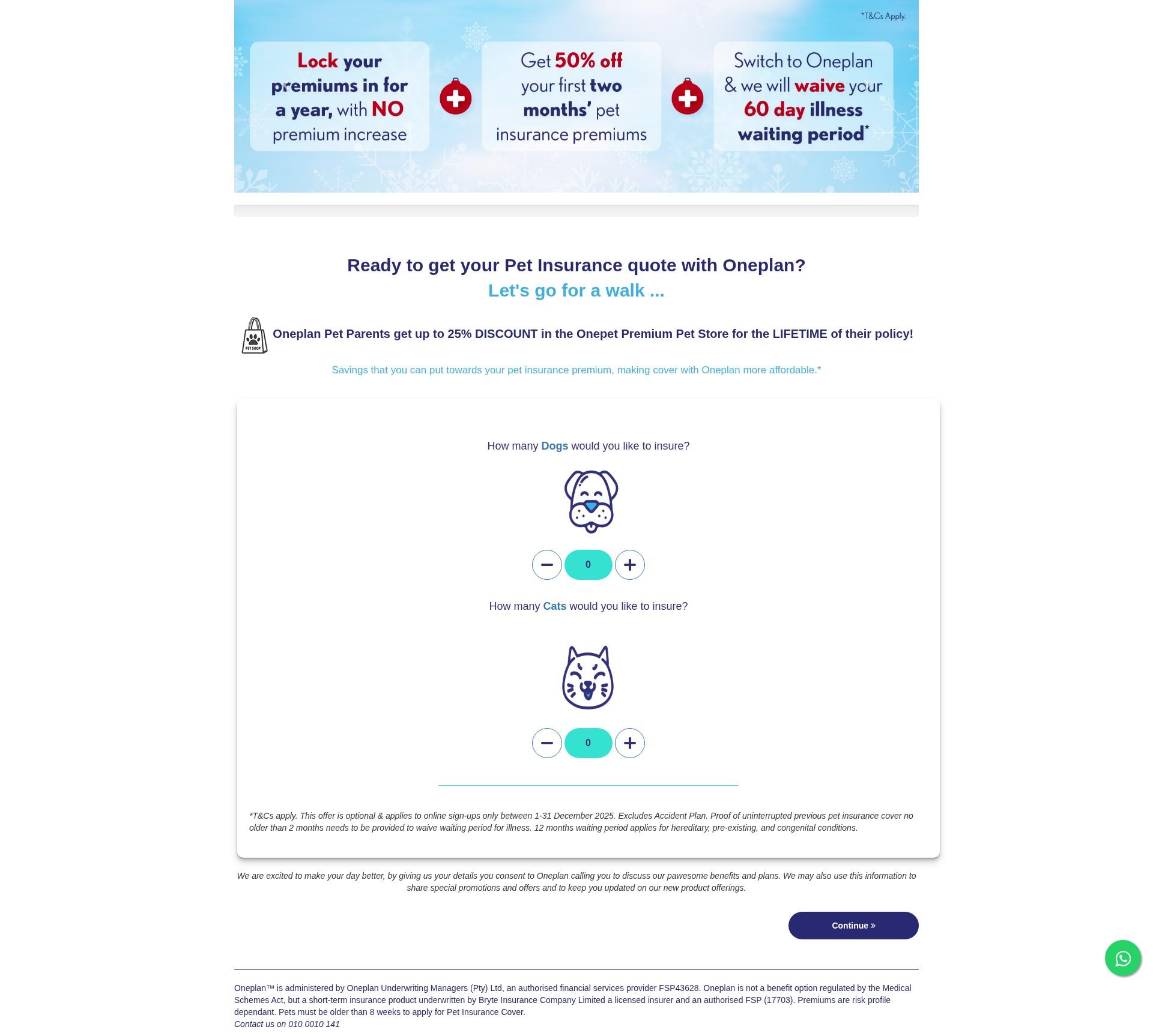 Screenshot of www.onepet.co.za