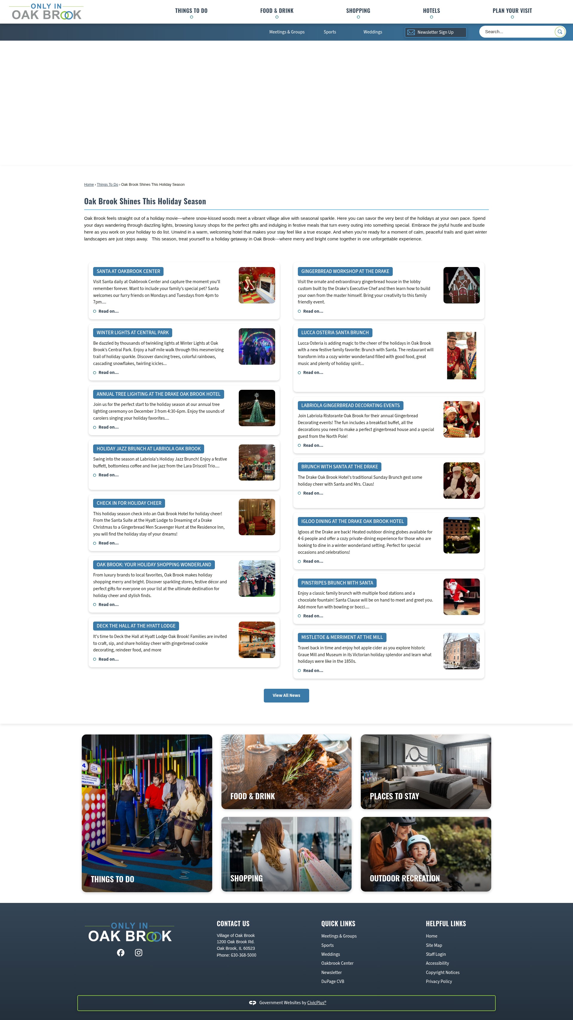 Screenshot of www.onlyinoakbrook.com