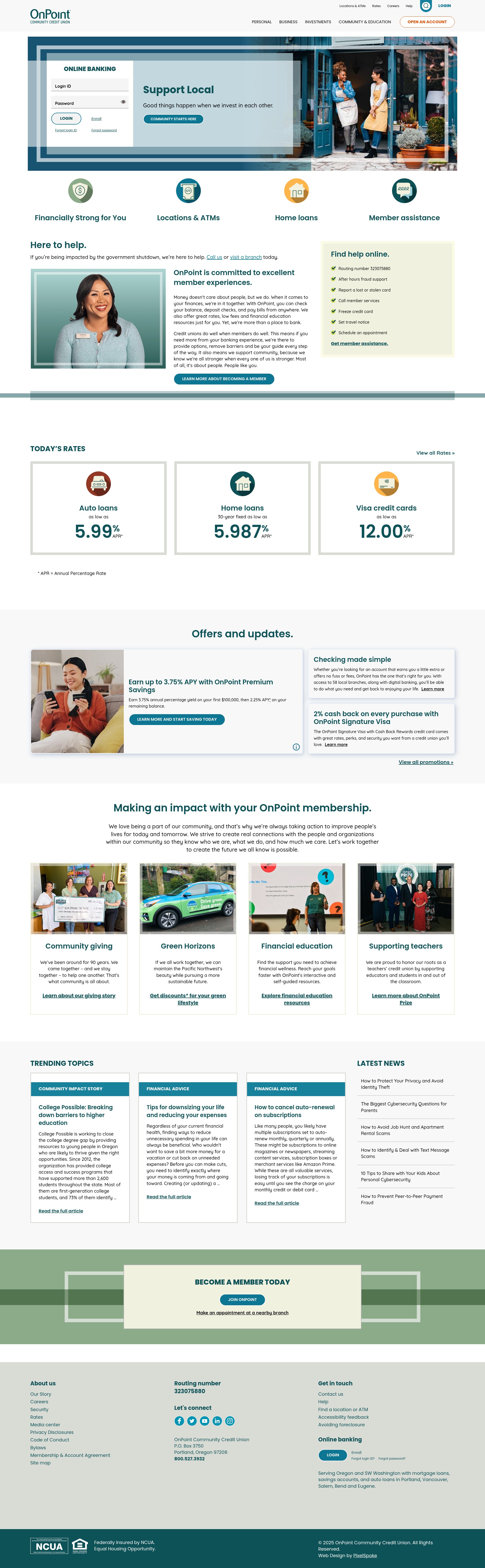 Screenshot of www.onpointcu.com