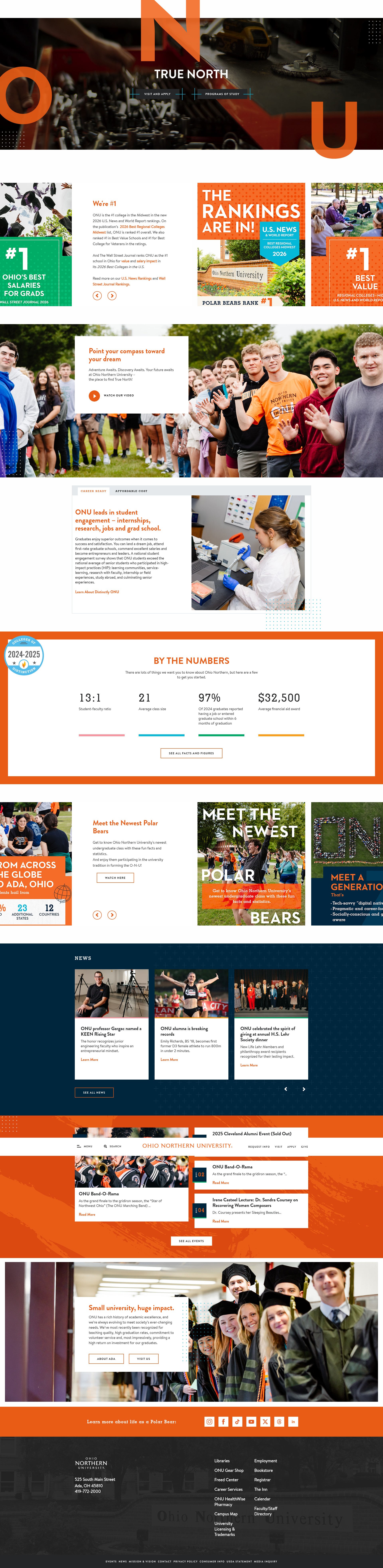 Screenshot of www.onu.edu