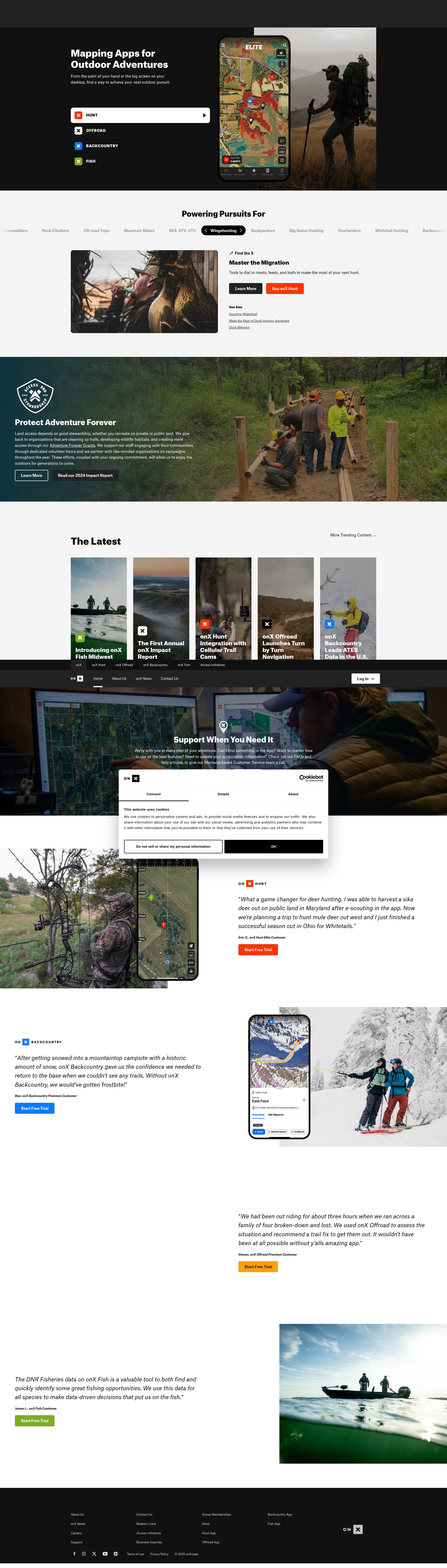 Screenshot of www.onxmaps.com