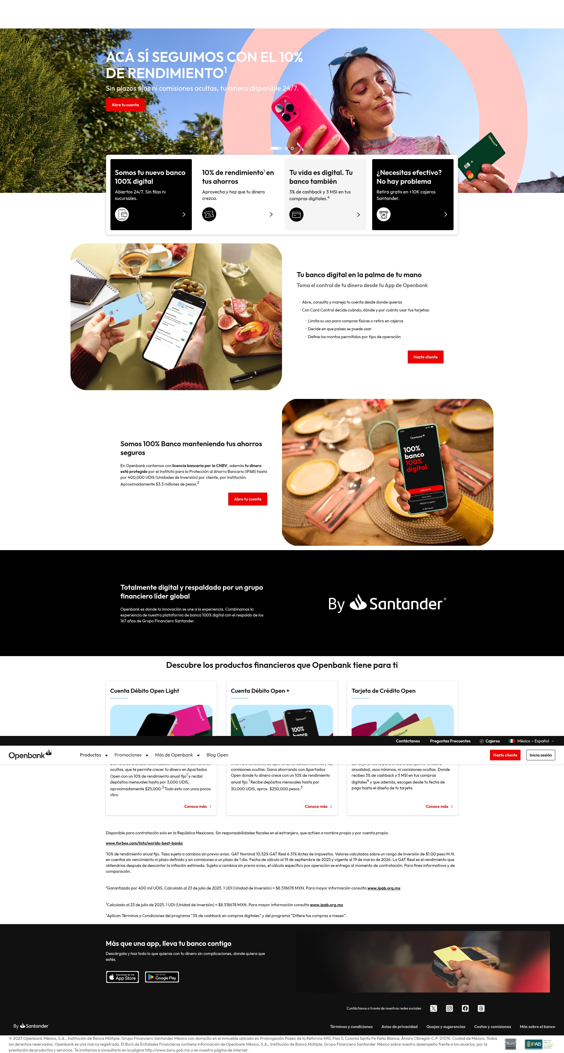 Screenshot of www.openbank.mx