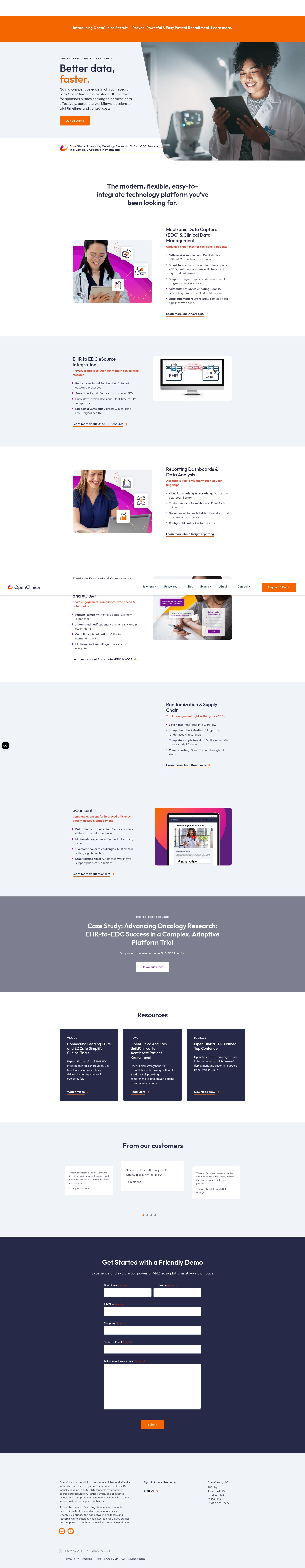 Screenshot of www.openclinica.com