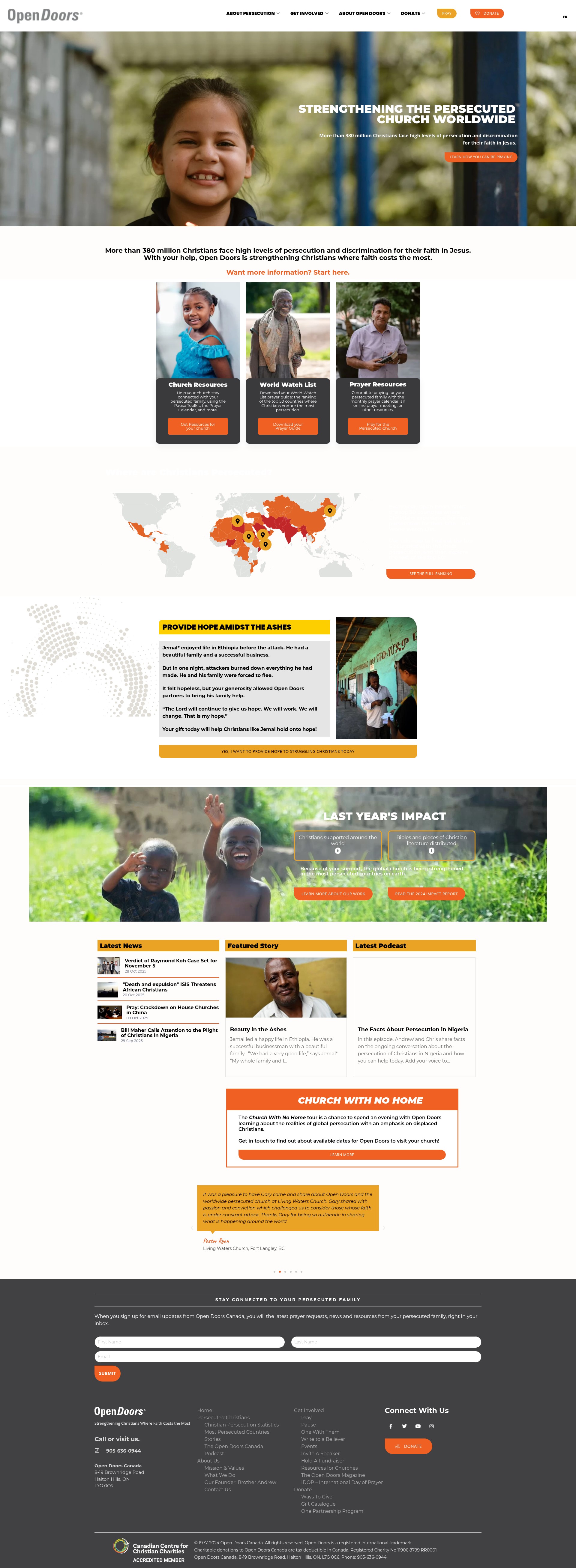 Screenshot of www.opendoorscanada.org
