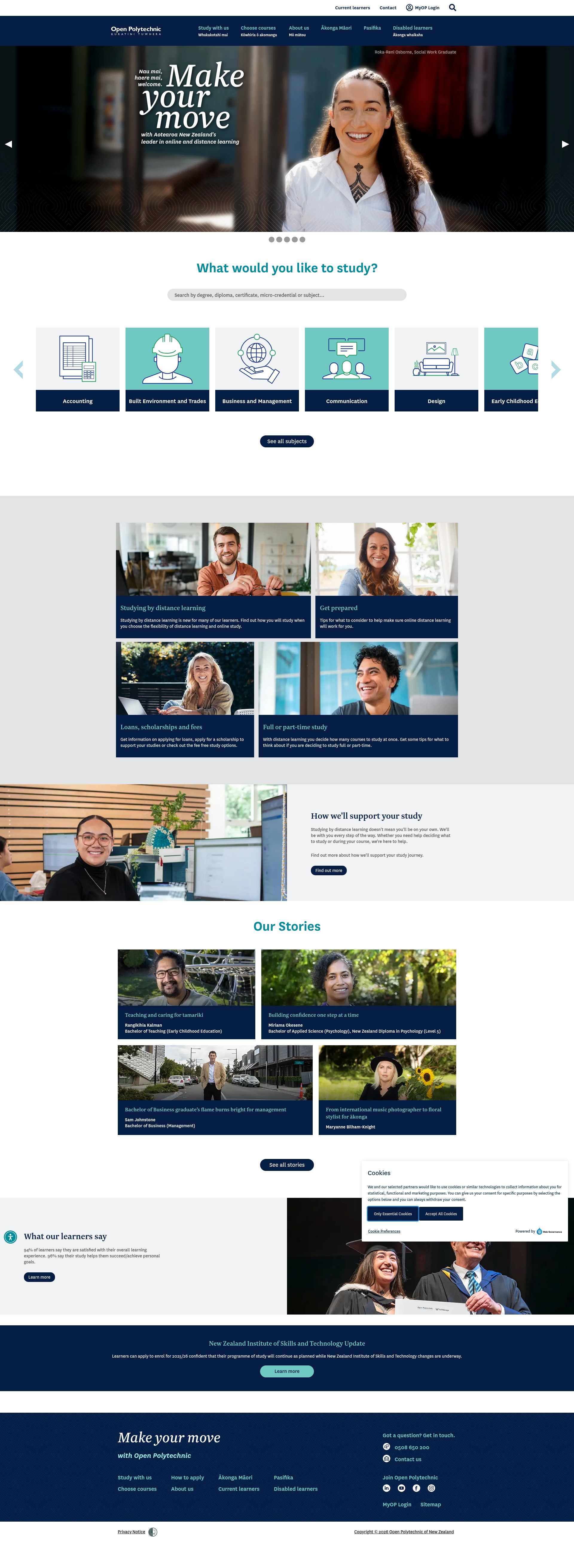 Screenshot of www.openpolytechnic.ac.nz