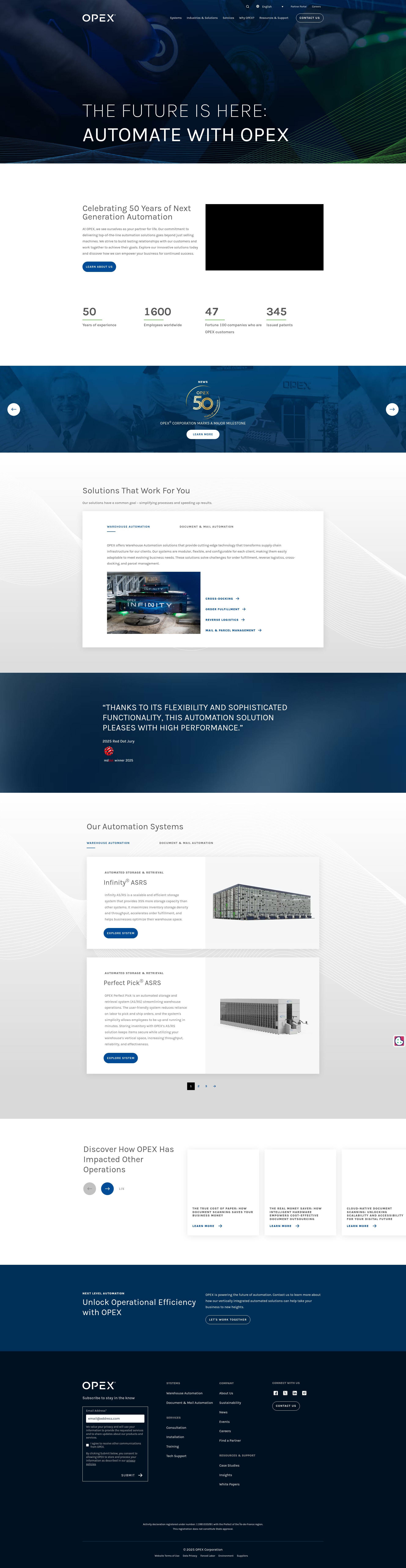 Screenshot of www.opex.com