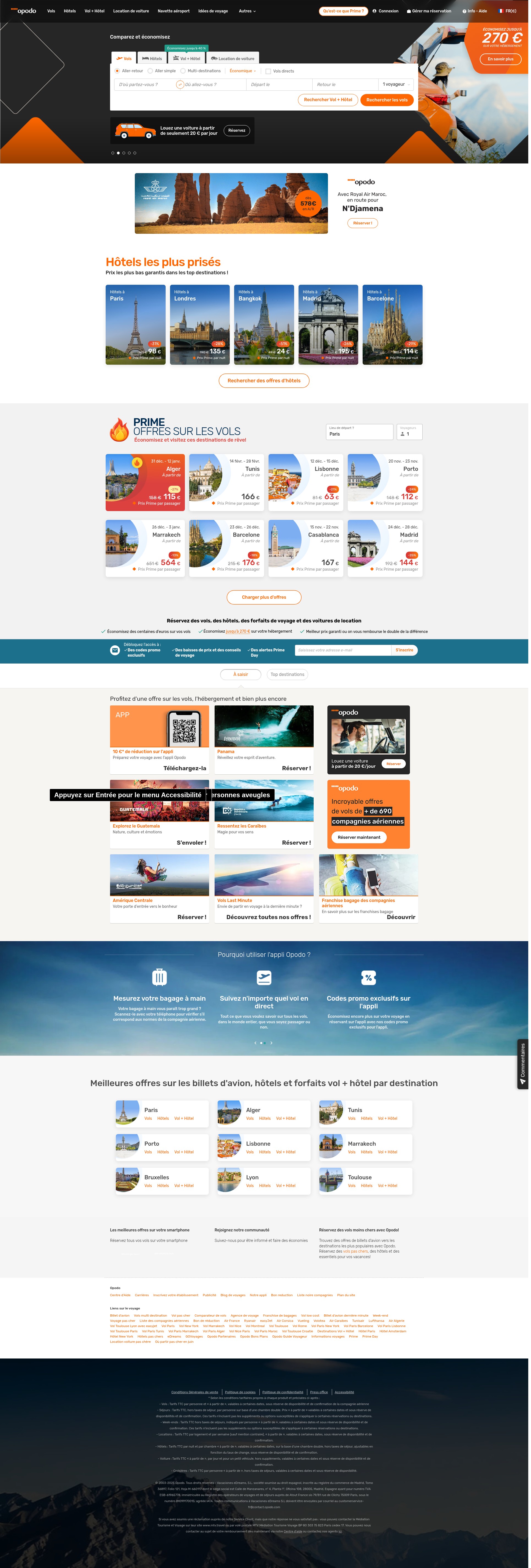 Screenshot of www.opodo.fr