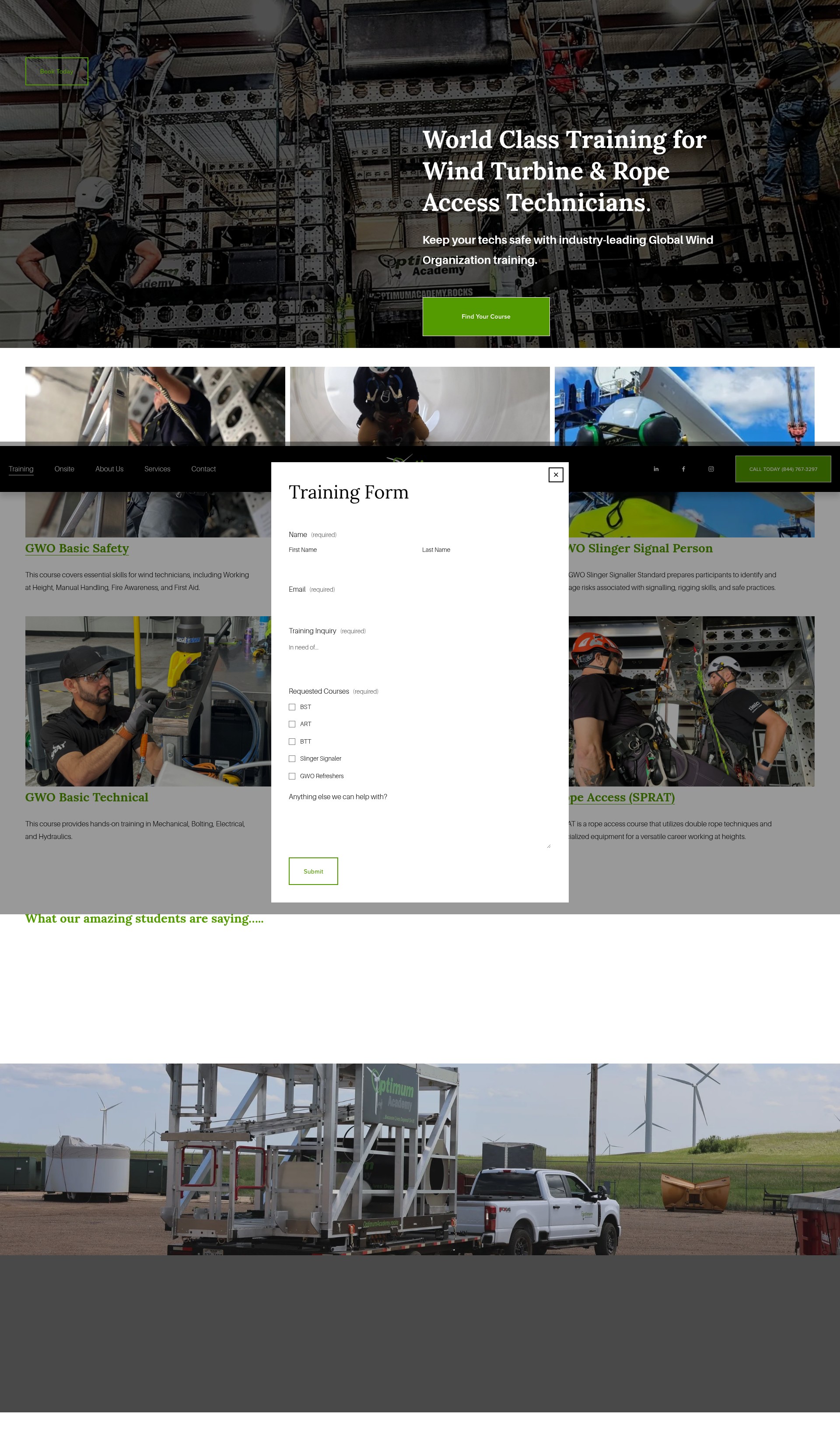 Screenshot of www.optimumacademy.rocks