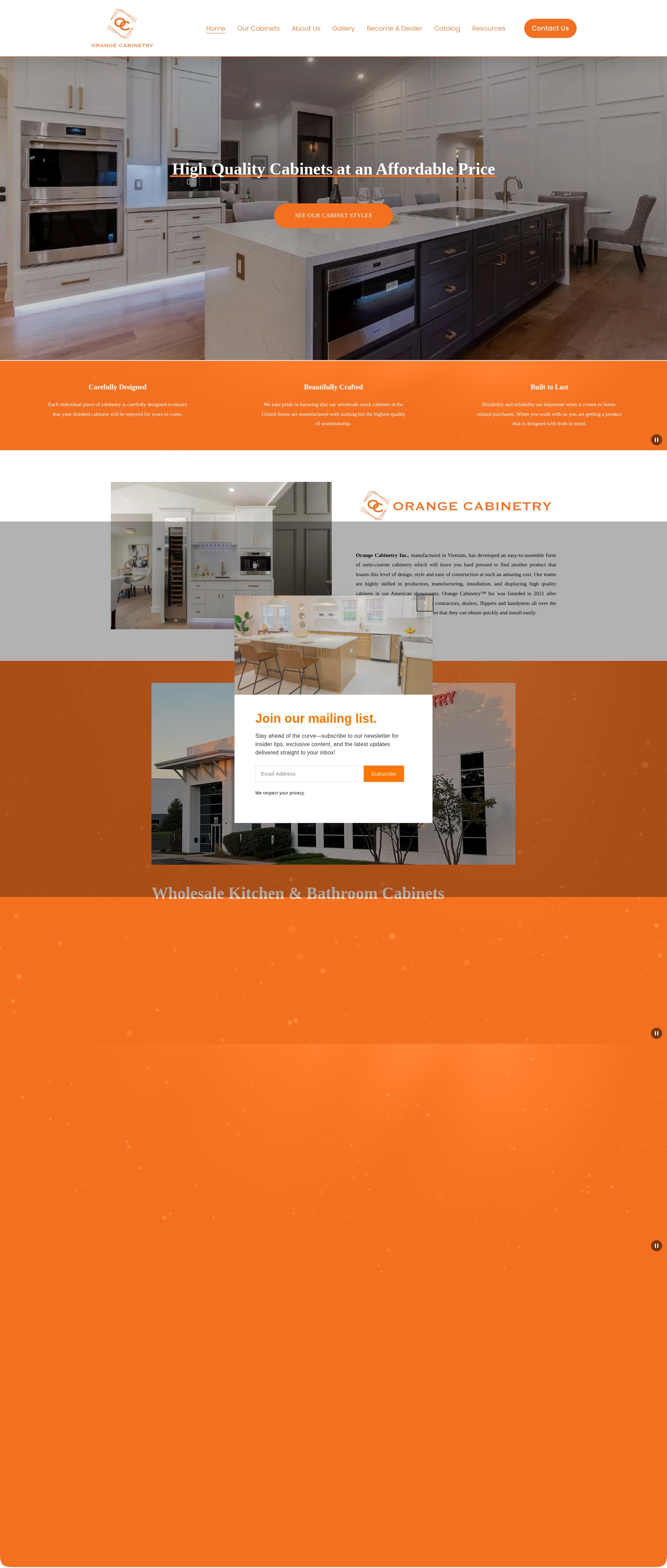 Screenshot of www.orangecabinetry.com
