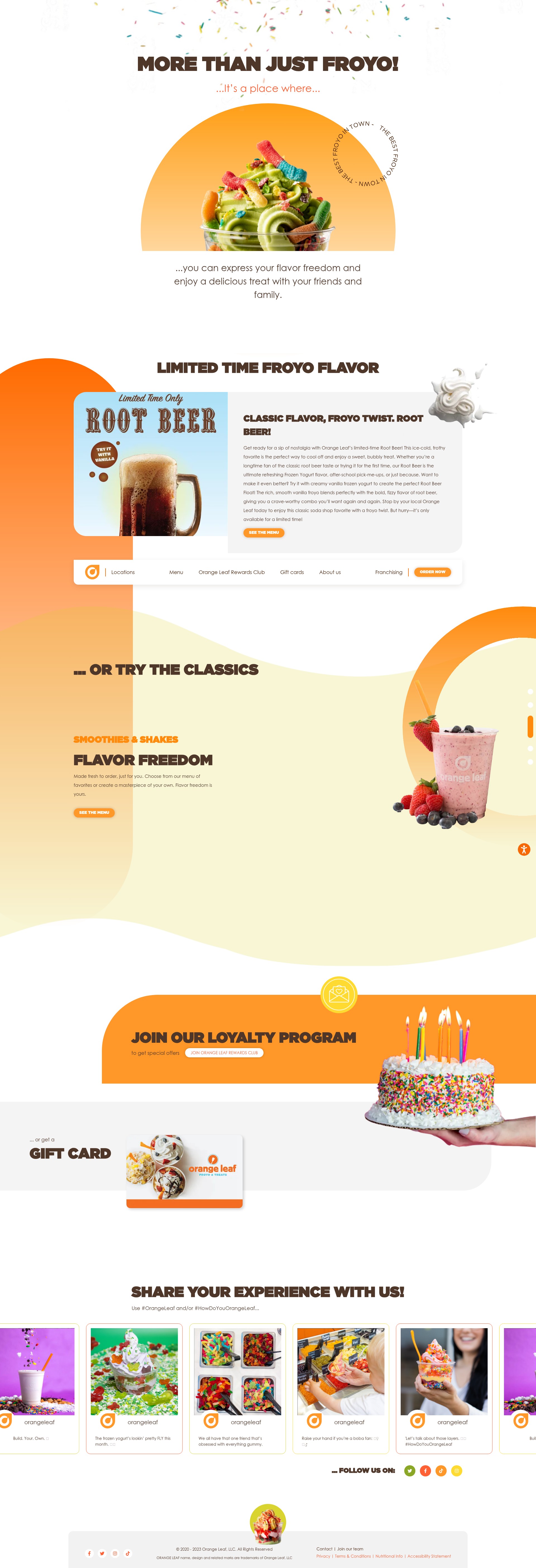 Screenshot of www.orangeleafyogurt.com