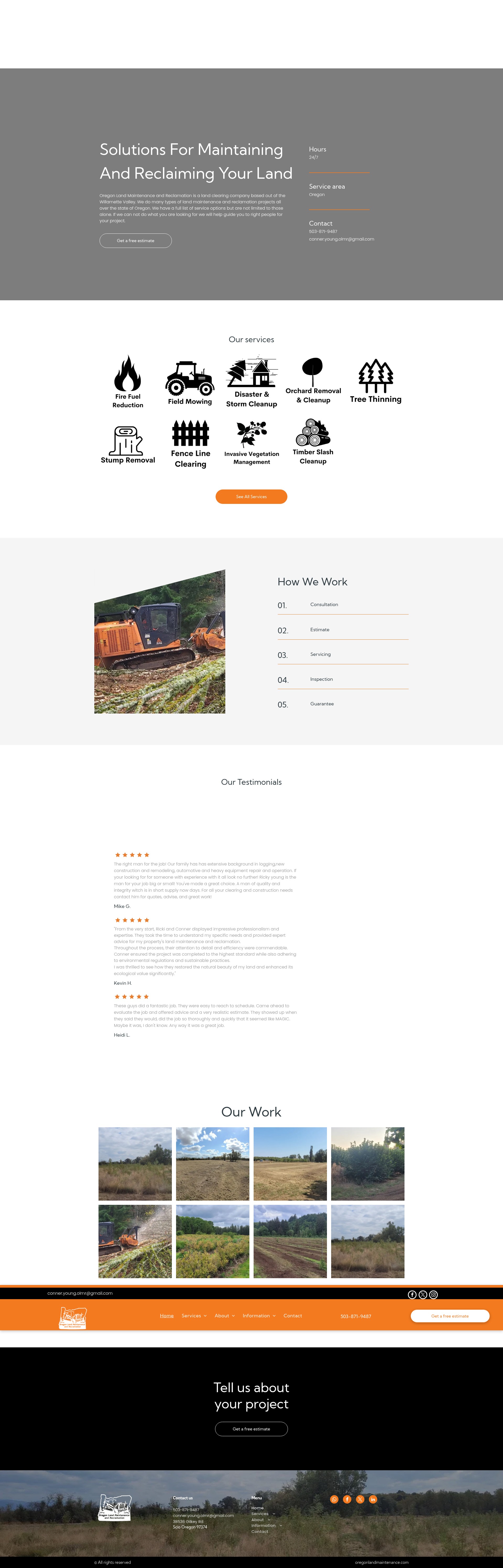 Screenshot of www.oregonlandmaintenance.com