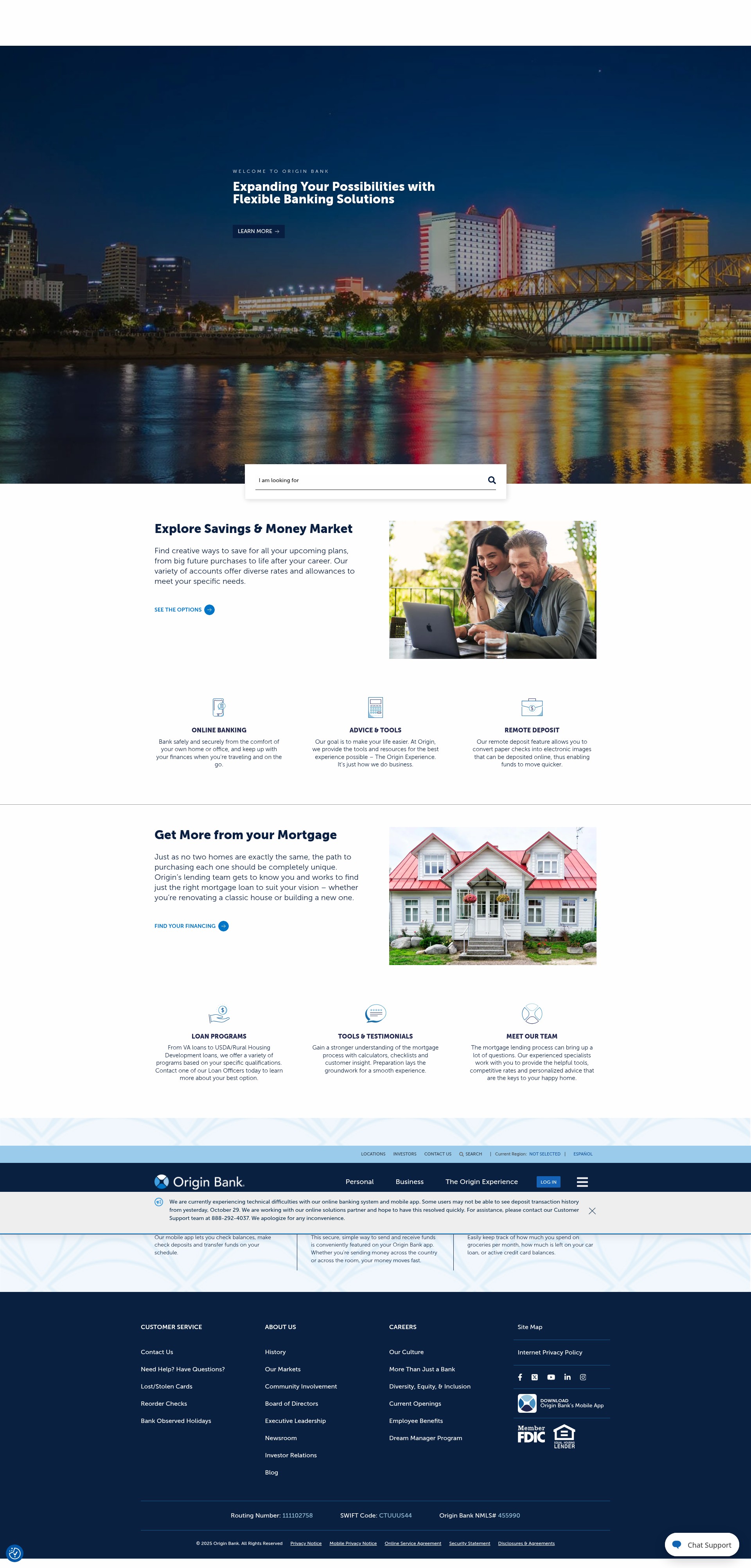 Screenshot of www.origin.bank