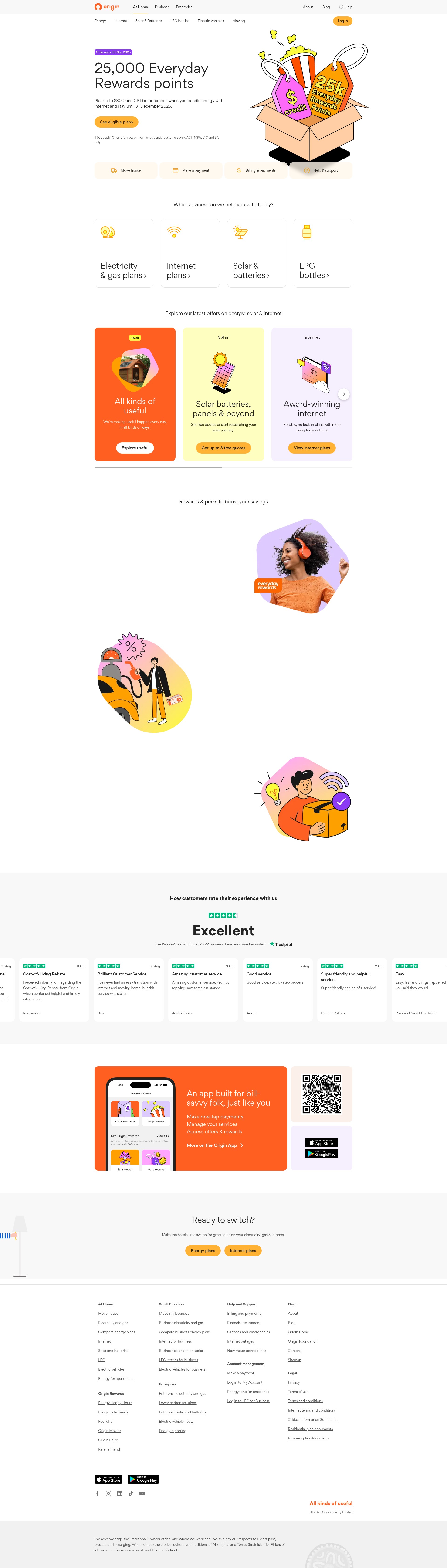 Screenshot of www.originenergy.com.au