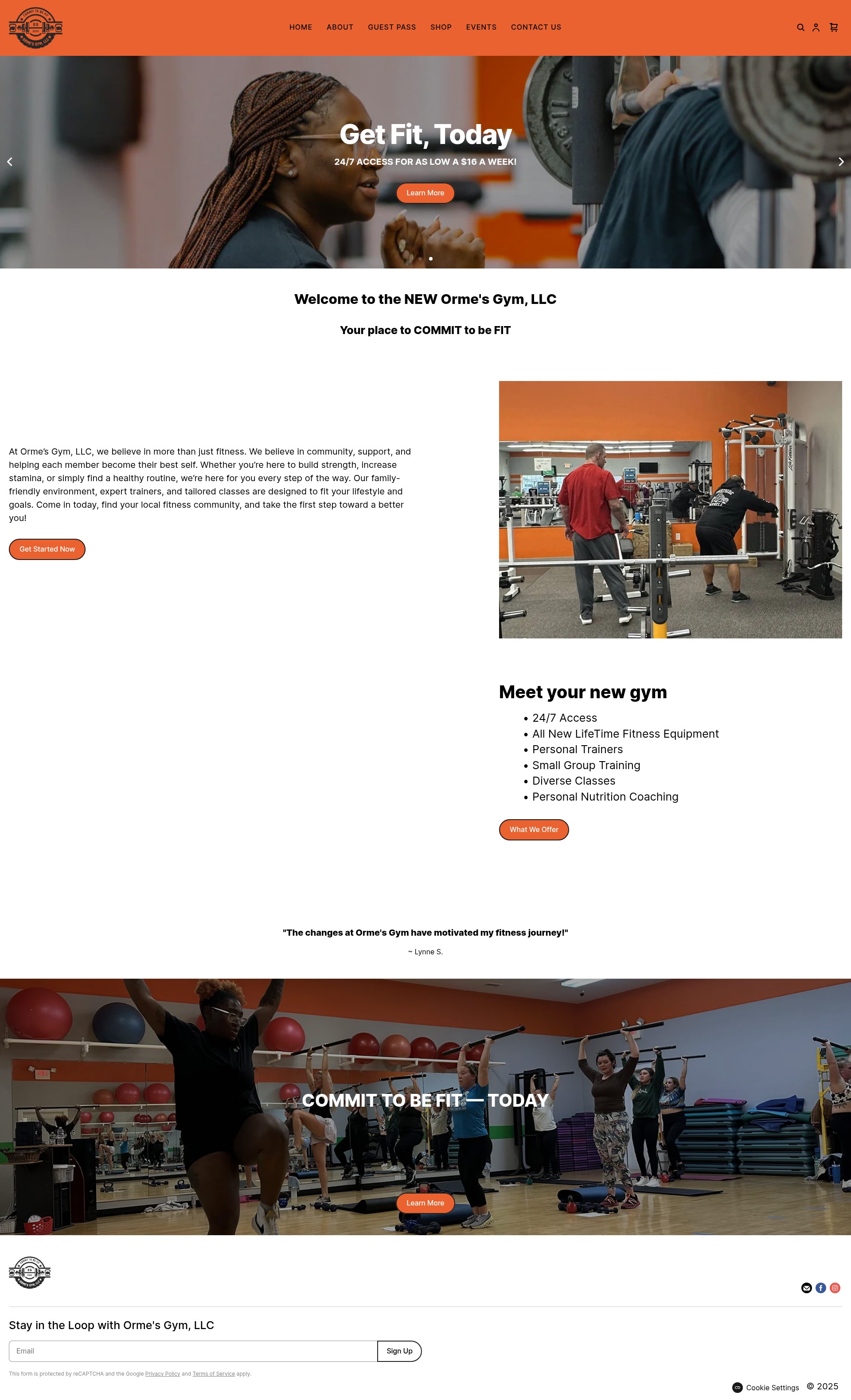 Screenshot of www.ormesgym.com