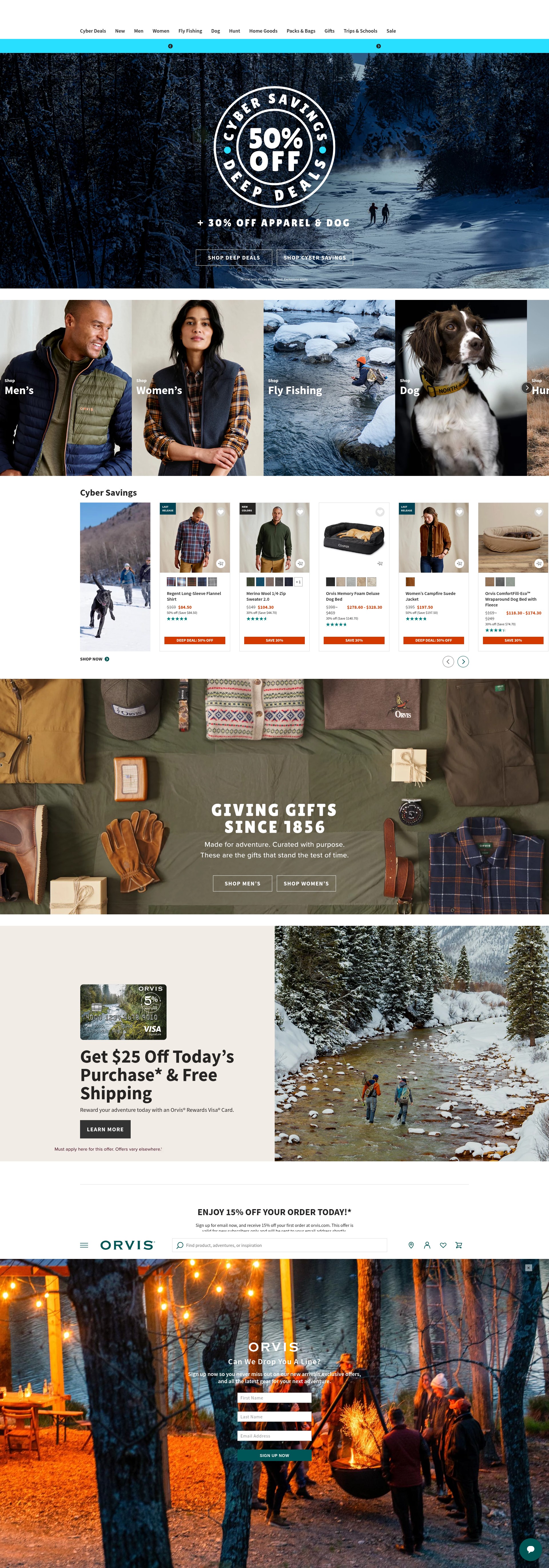 Screenshot of www.orvis.com