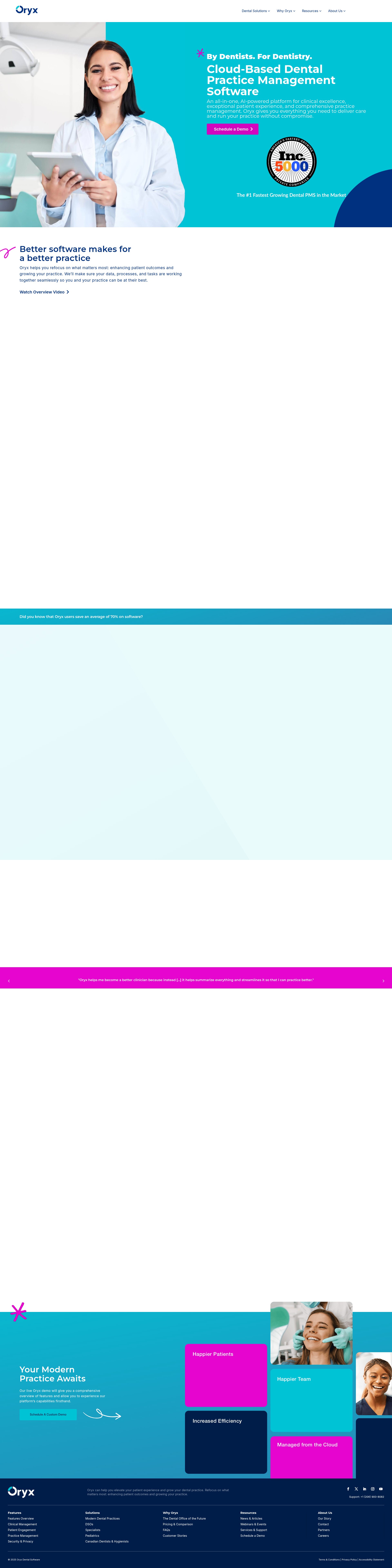 Screenshot of www.oryxdental.com