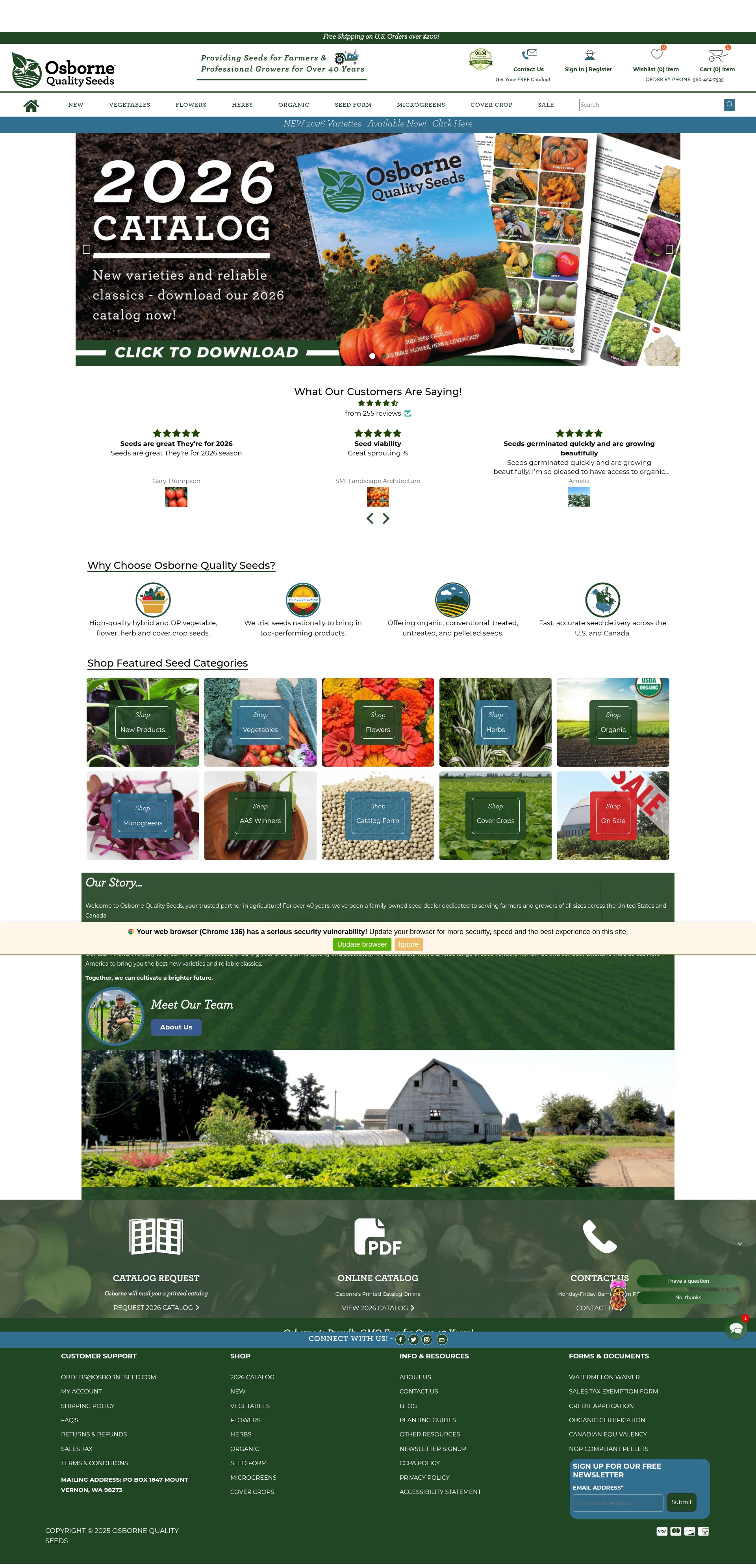 Screenshot of www.osborneseed.com