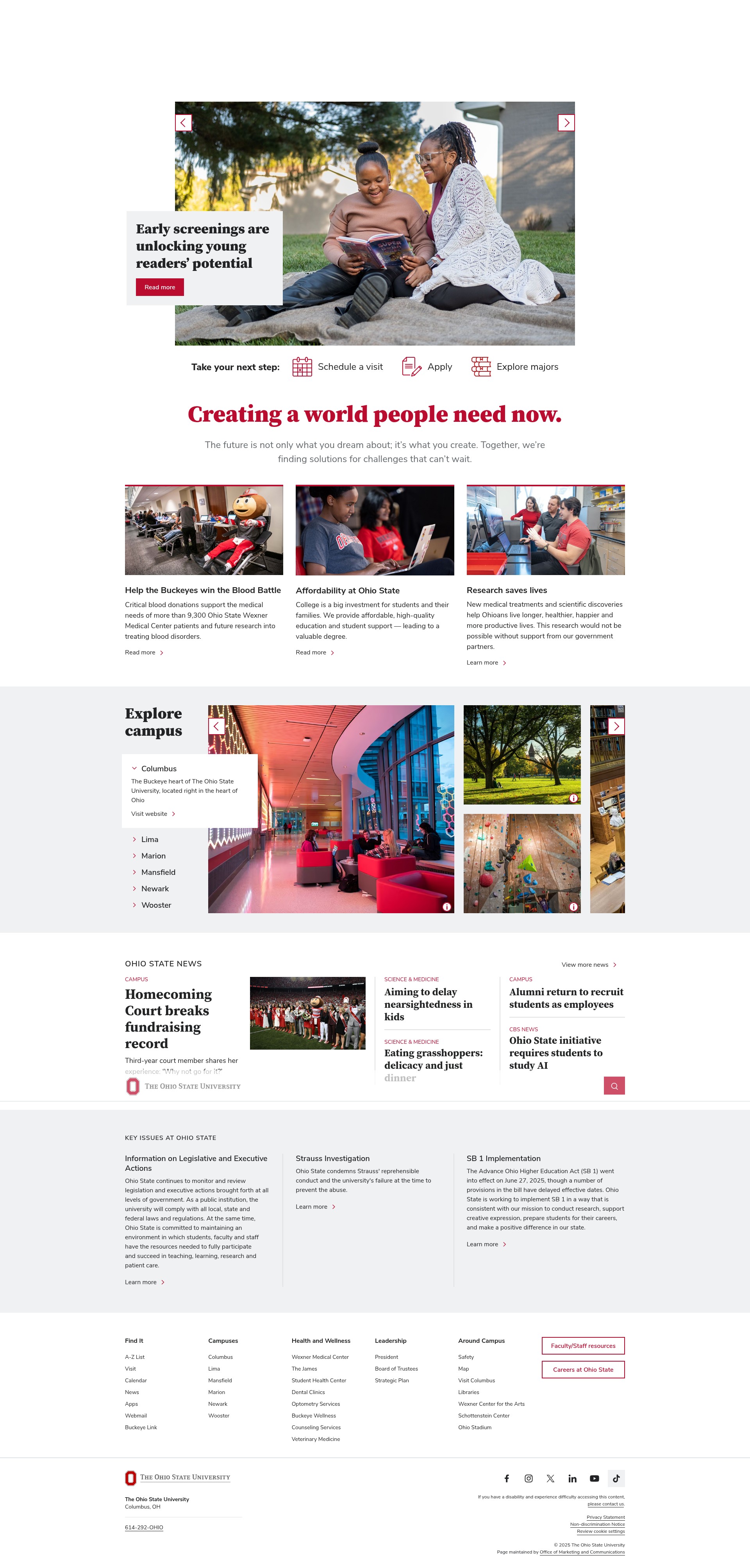 Screenshot of www.osu.edu