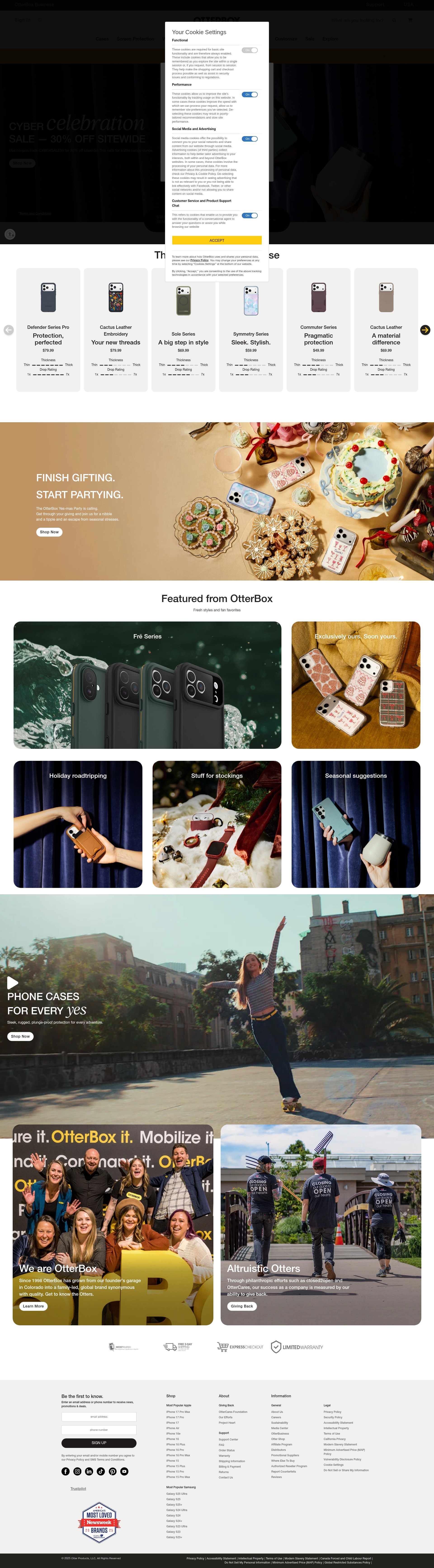 Screenshot of www.otterbox.com