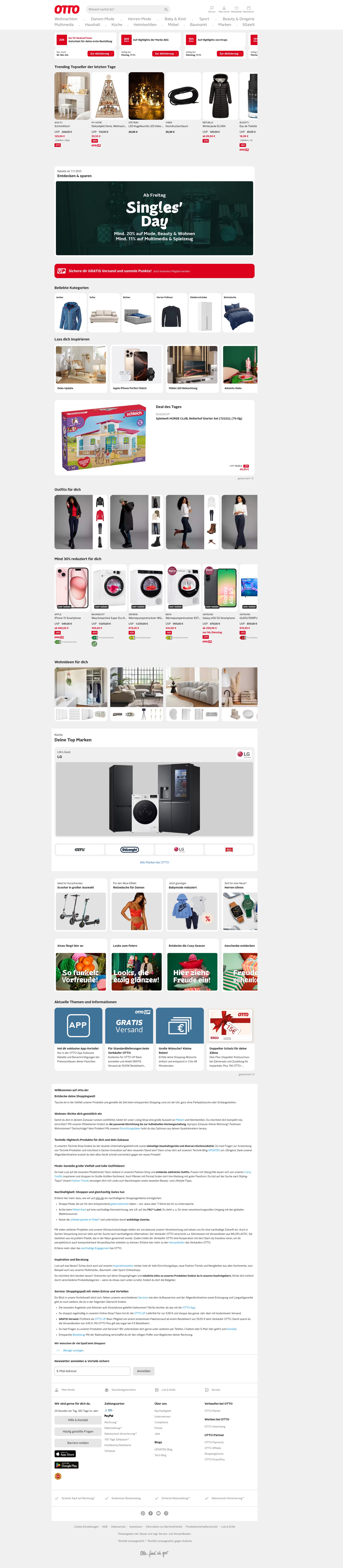 Screenshot of www.otto.de