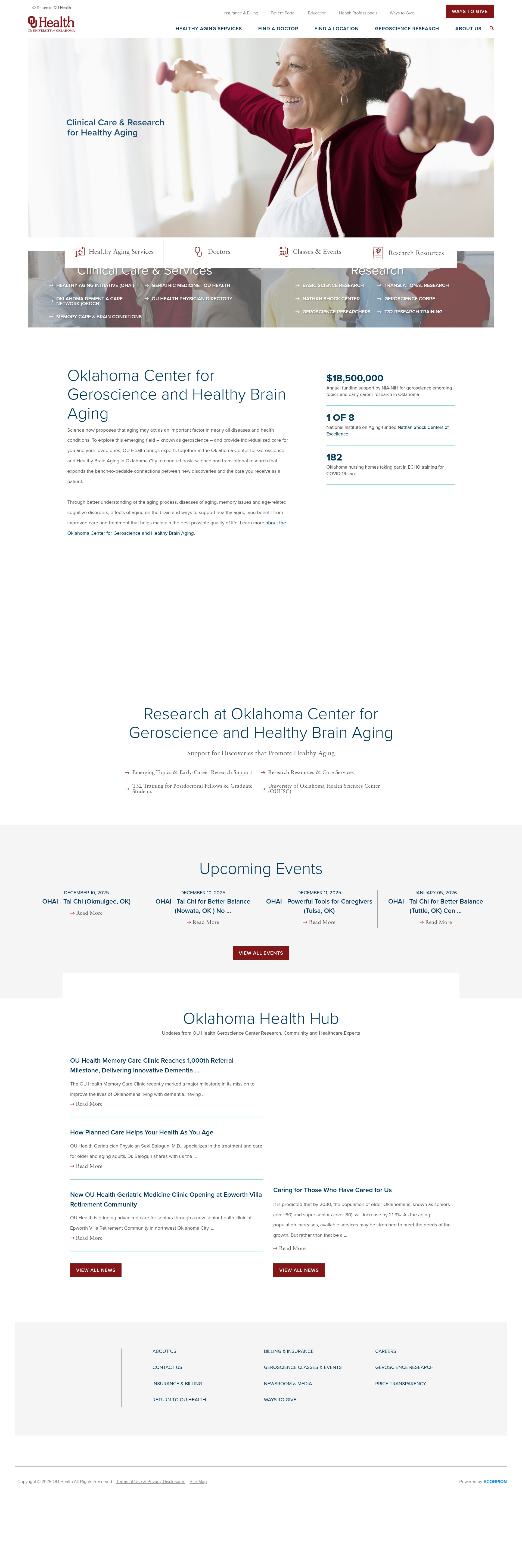 Screenshot of www.ouhealth.com