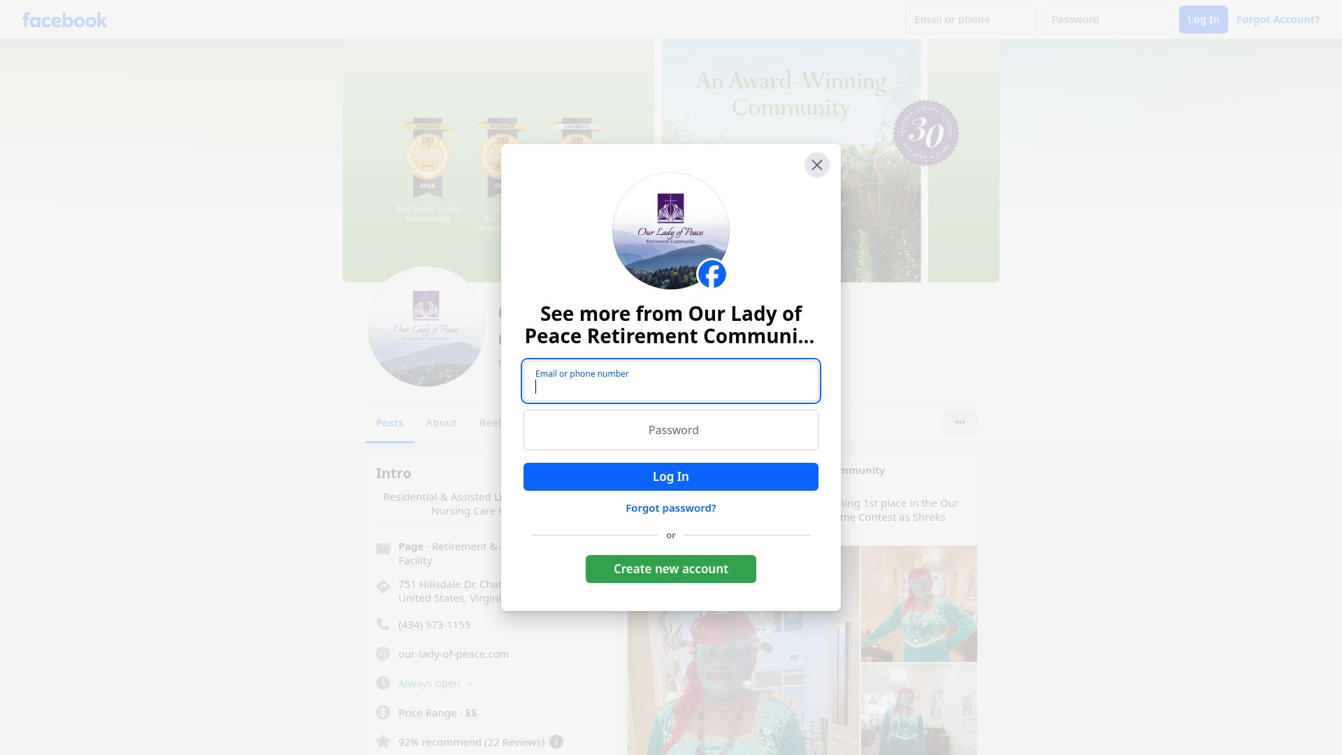 Screenshot of www.our-lady-of-peace.com
