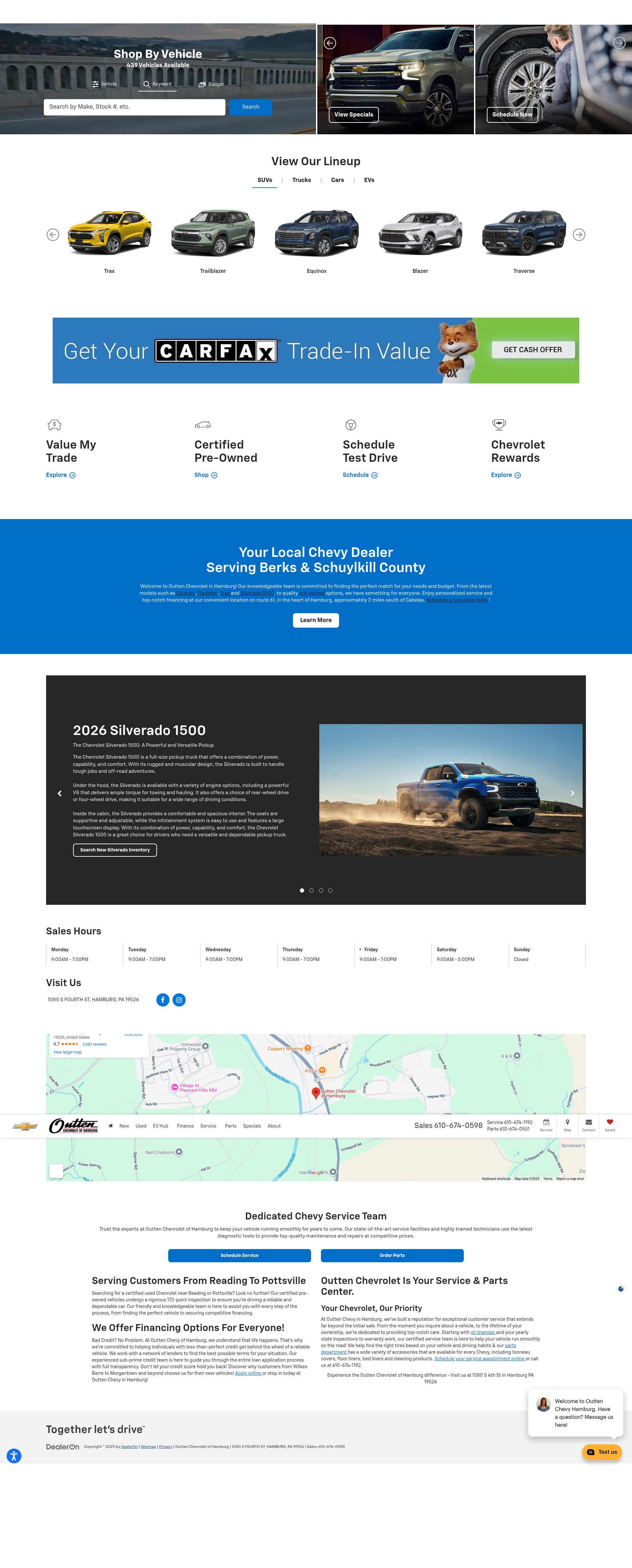 Screenshot of www.outtenchevyhamburg.com