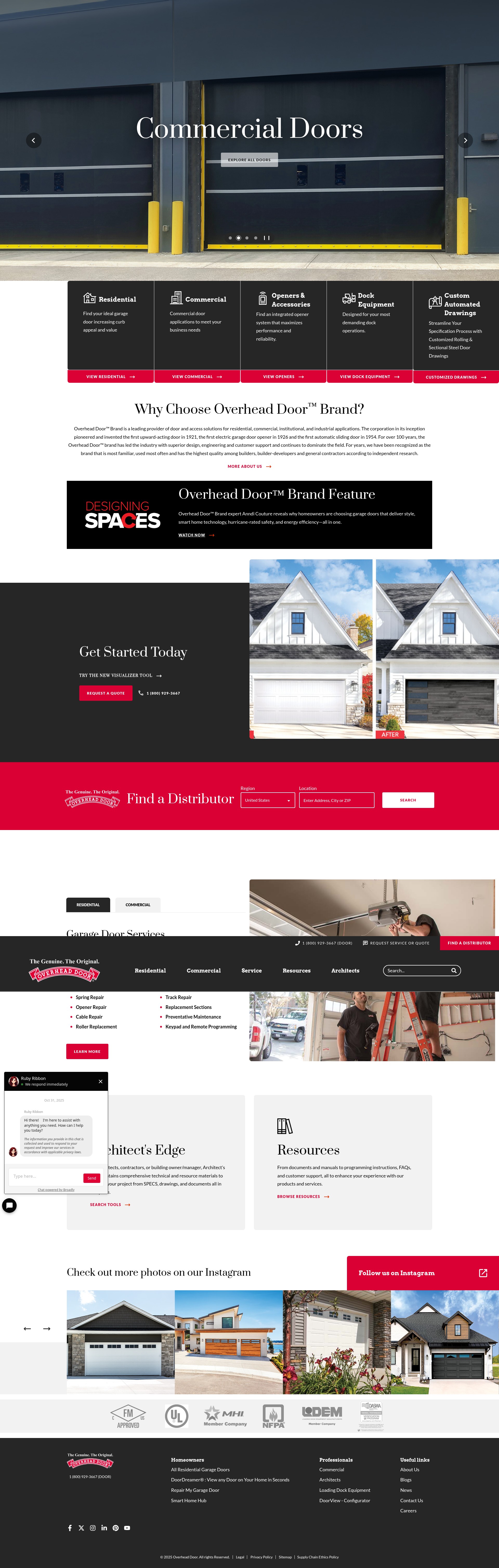 Screenshot of www.overheaddoor.com