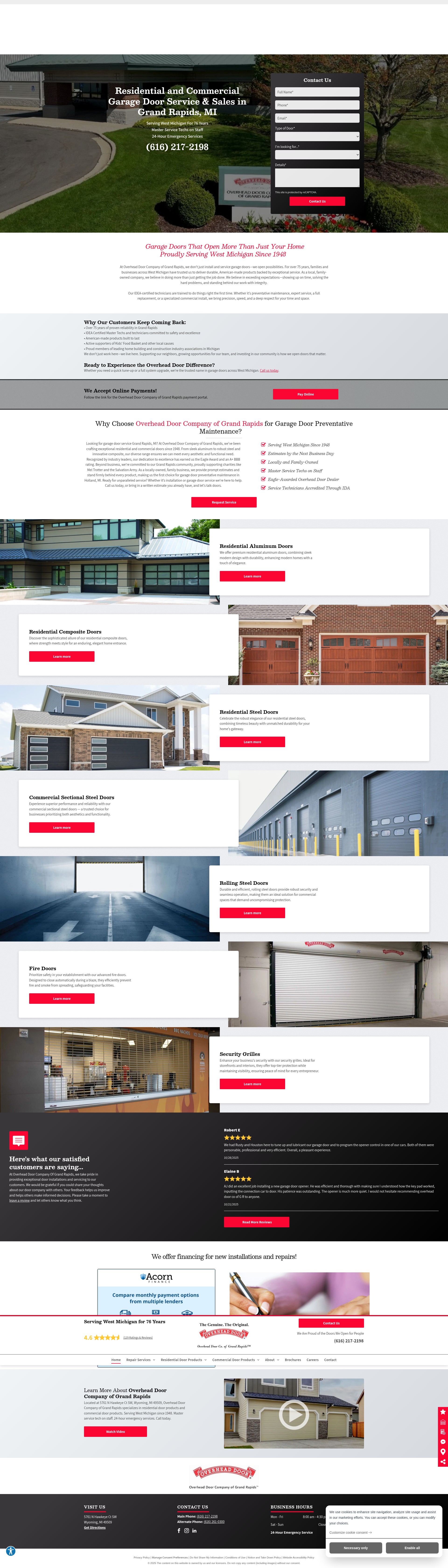 Screenshot of www.overheaddoorgr.com