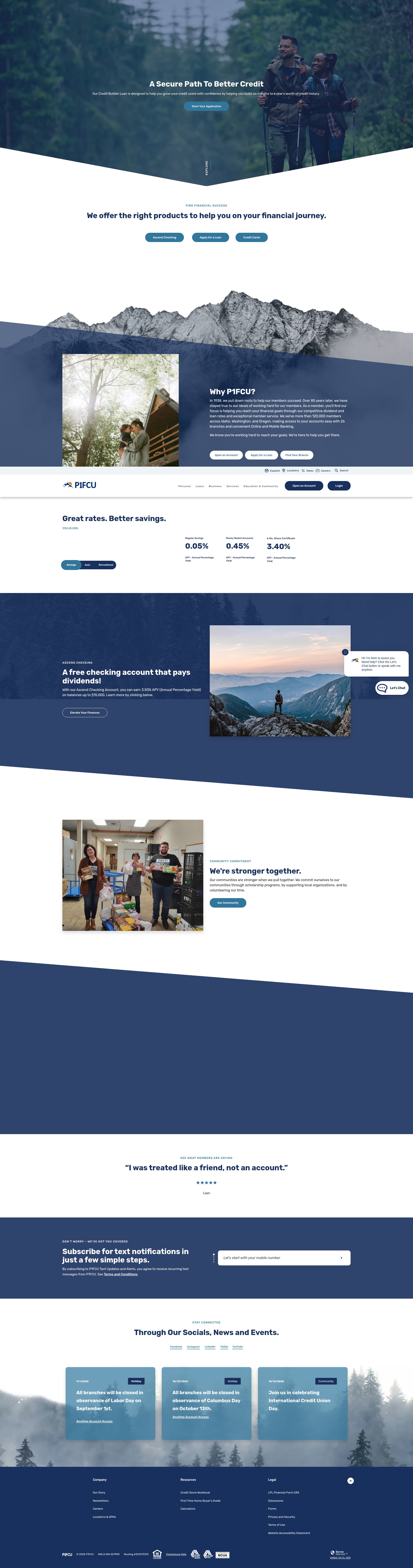 Screenshot of www.p1fcu.org