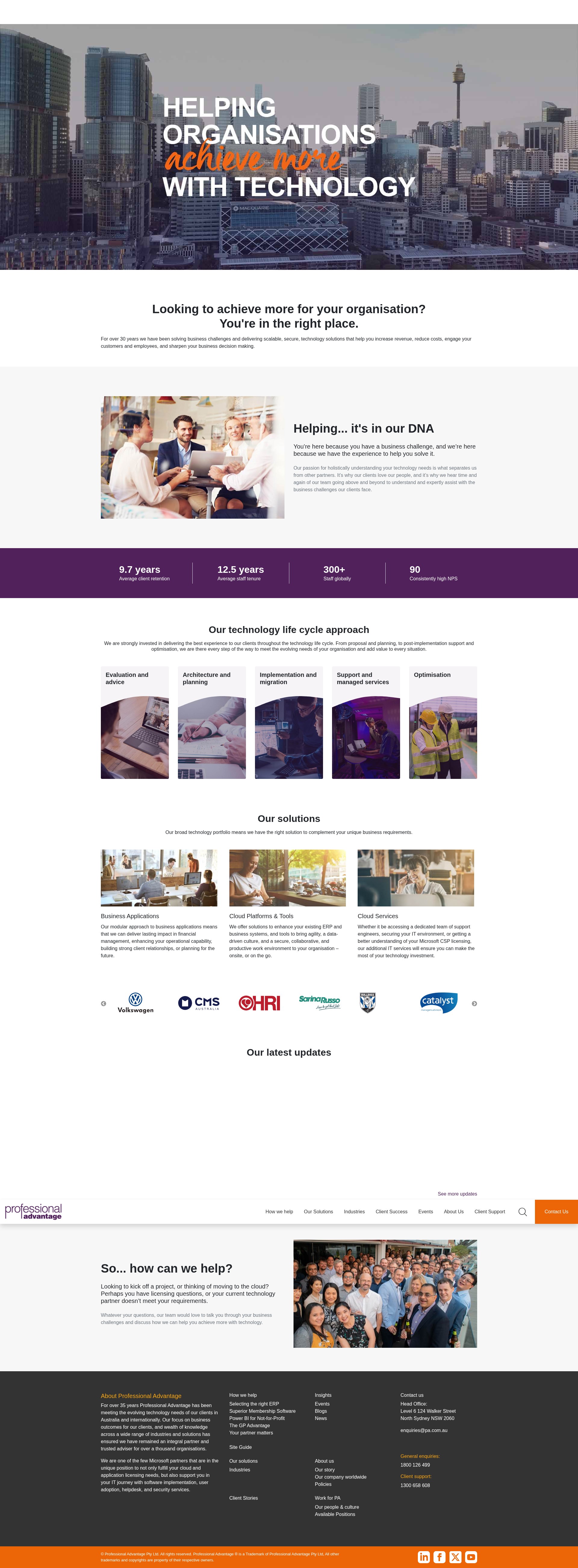 Screenshot of www.pa.com.au