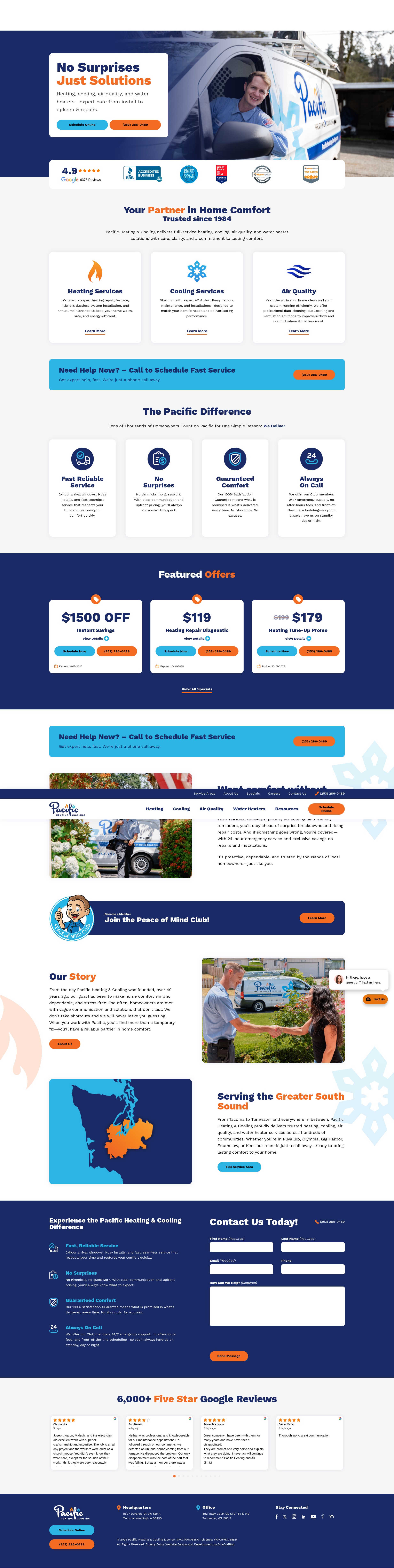Screenshot of www.pacificheatingcooling.com