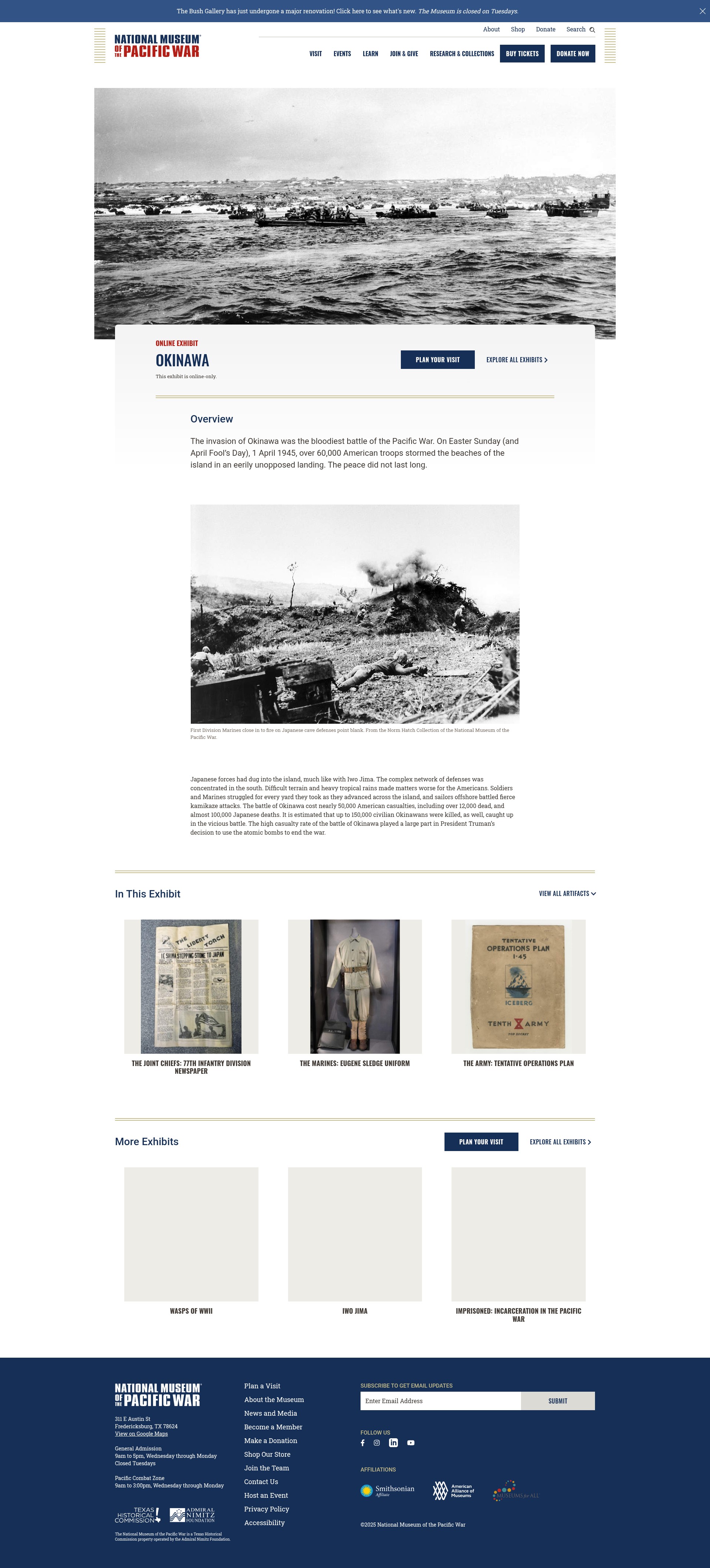 Screenshot of www.pacificwarmuseum.org