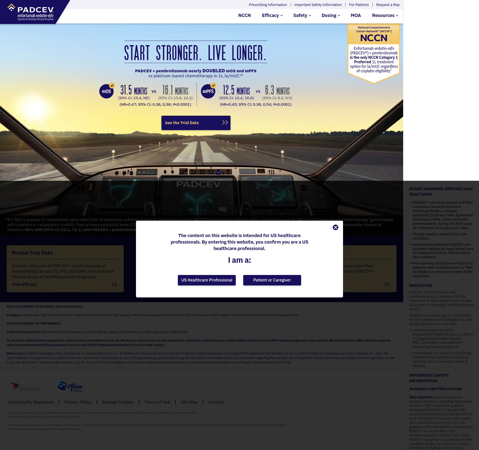 Screenshot of www.padcevhcp.com