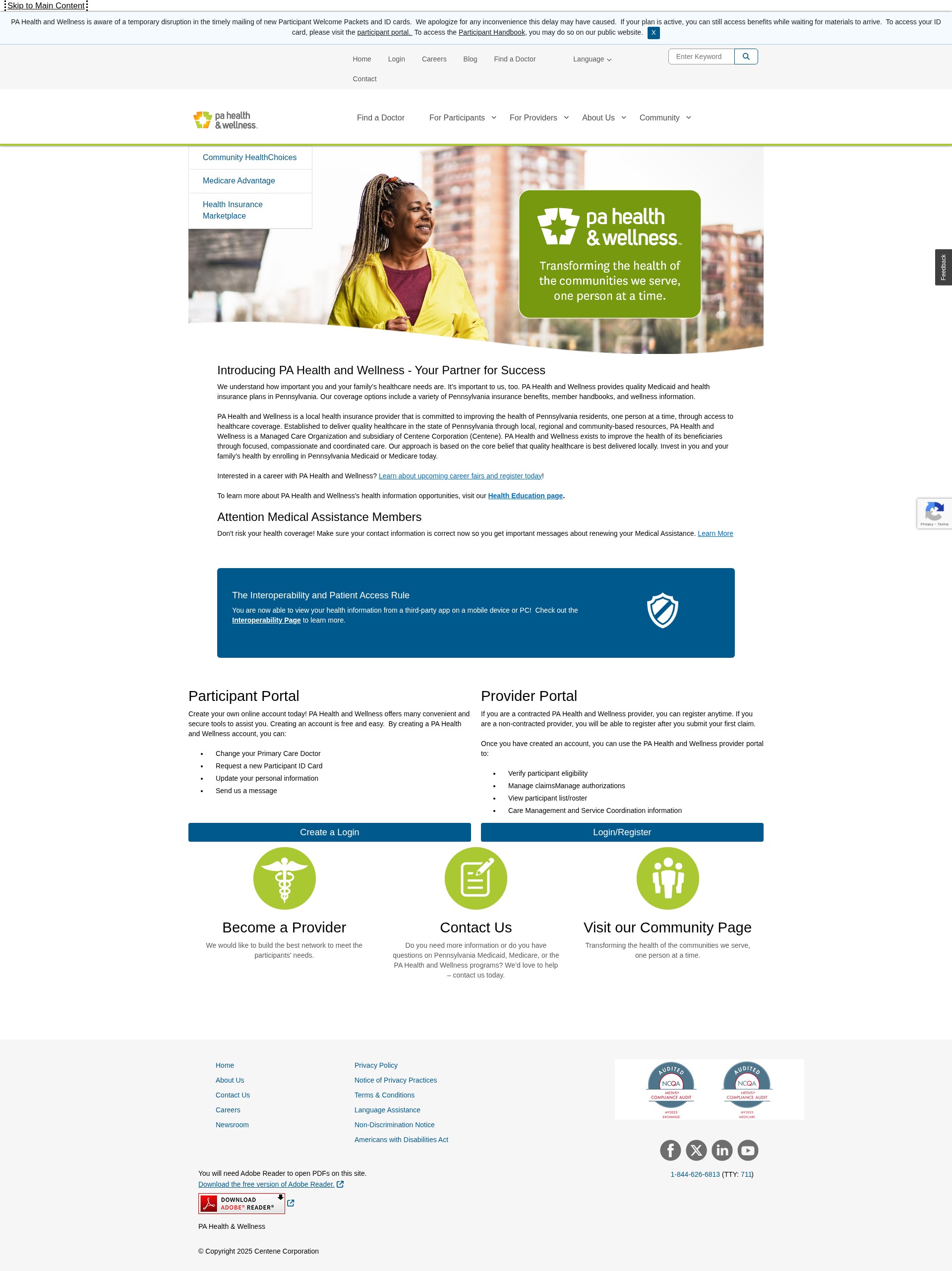 Screenshot of www.pahealthwellness.com
