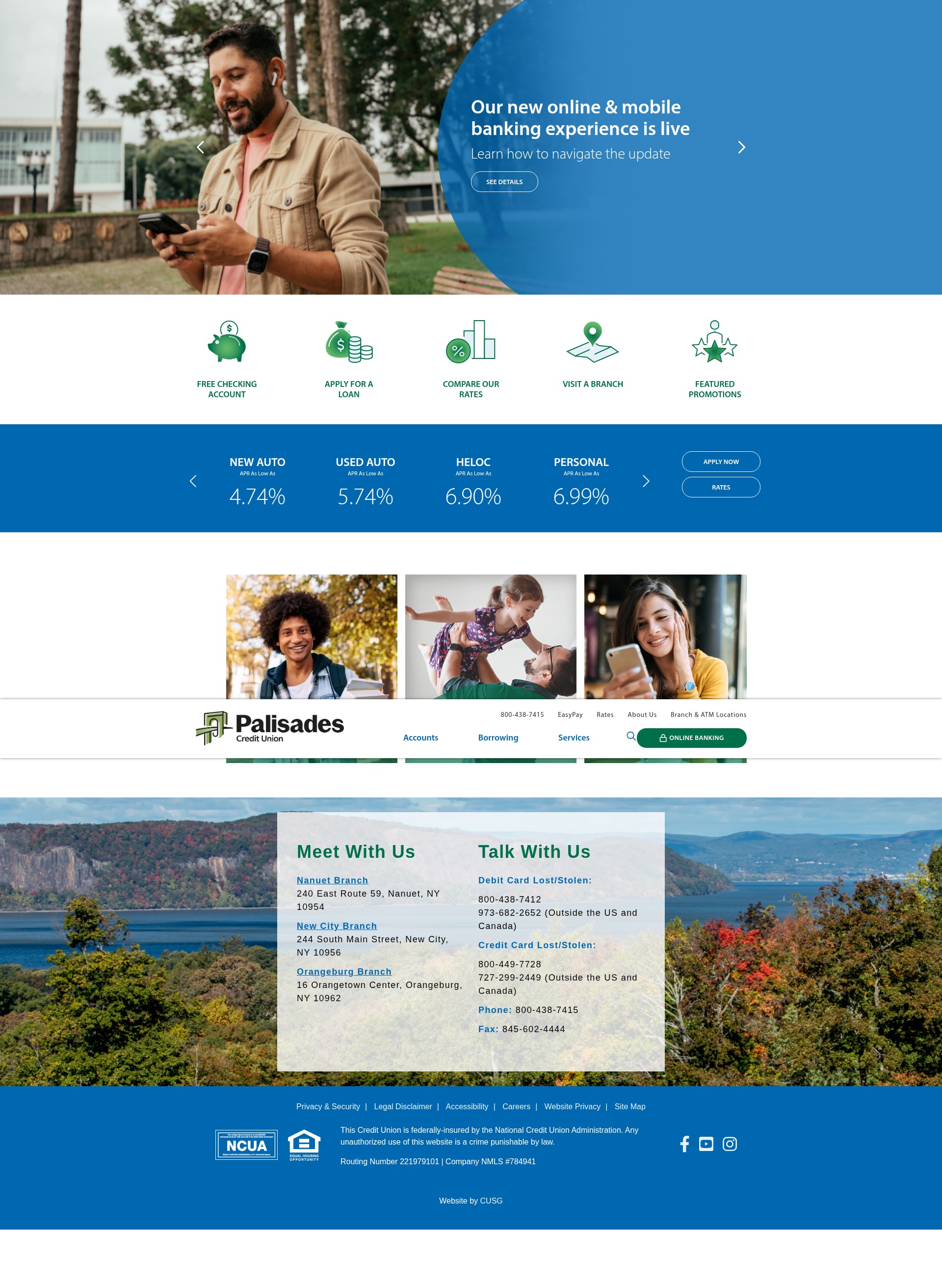 Screenshot of www.palisadesfcu.org