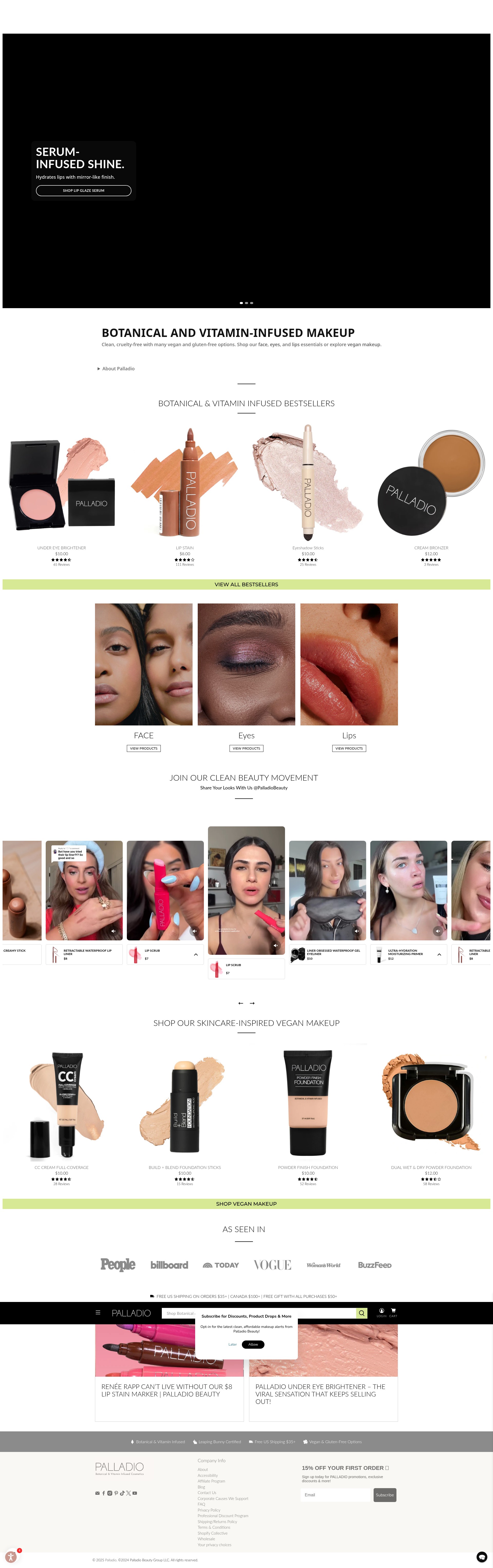 Screenshot of www.palladiobeauty.com