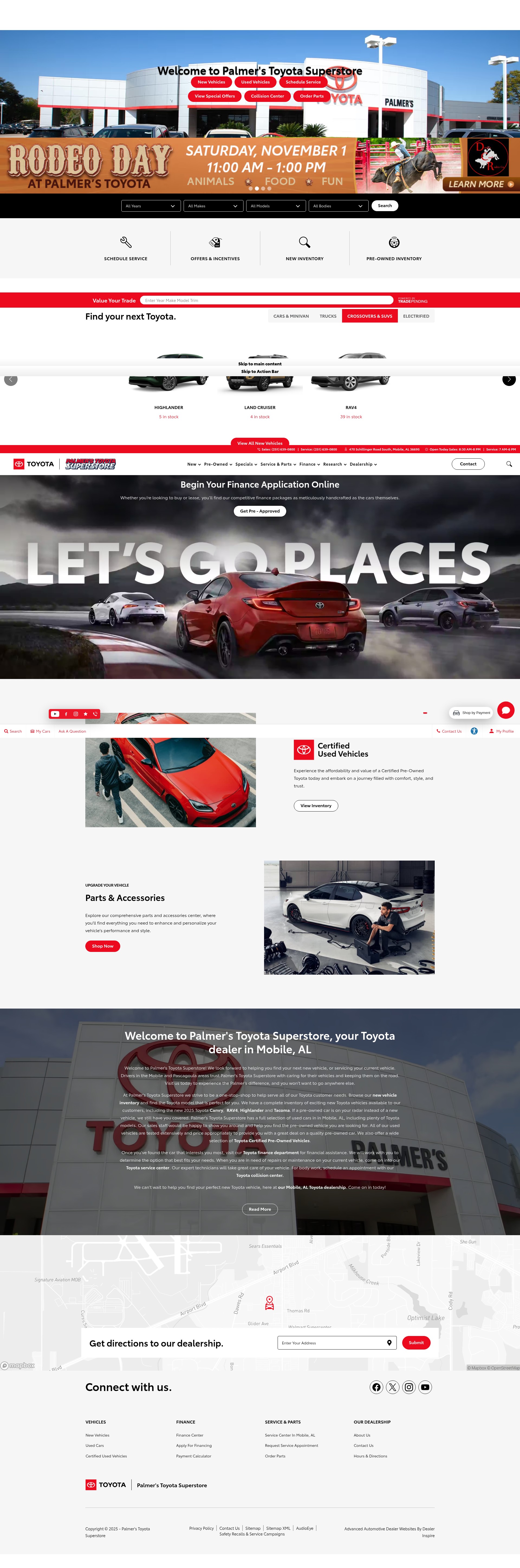 Screenshot of www.palmerstoyota.com