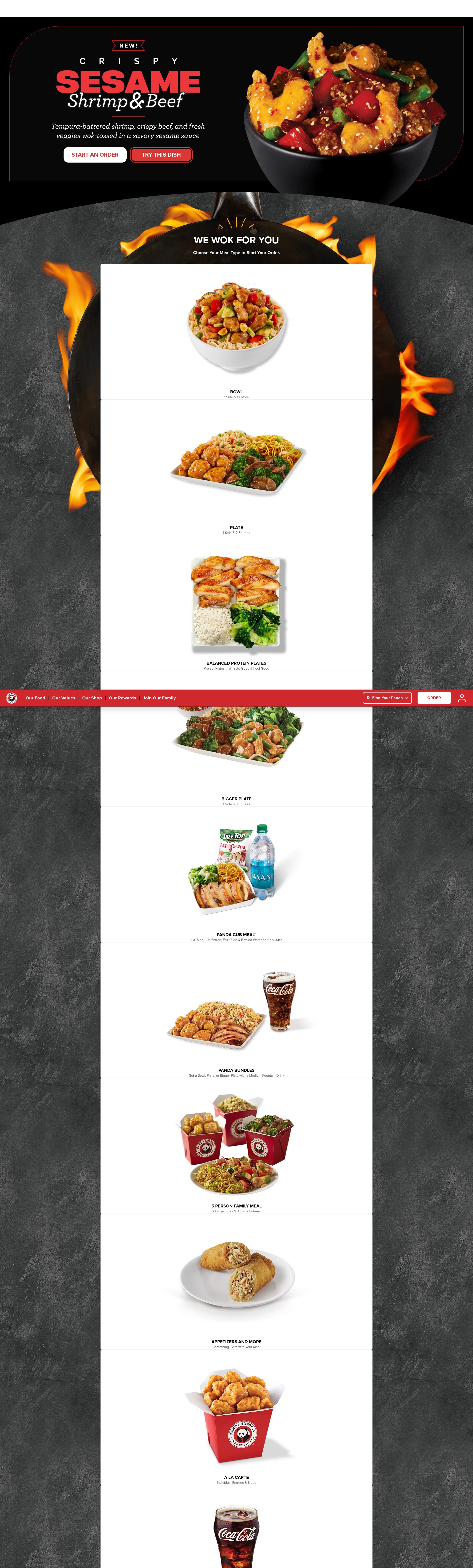 Screenshot of www.pandaexpress.com
