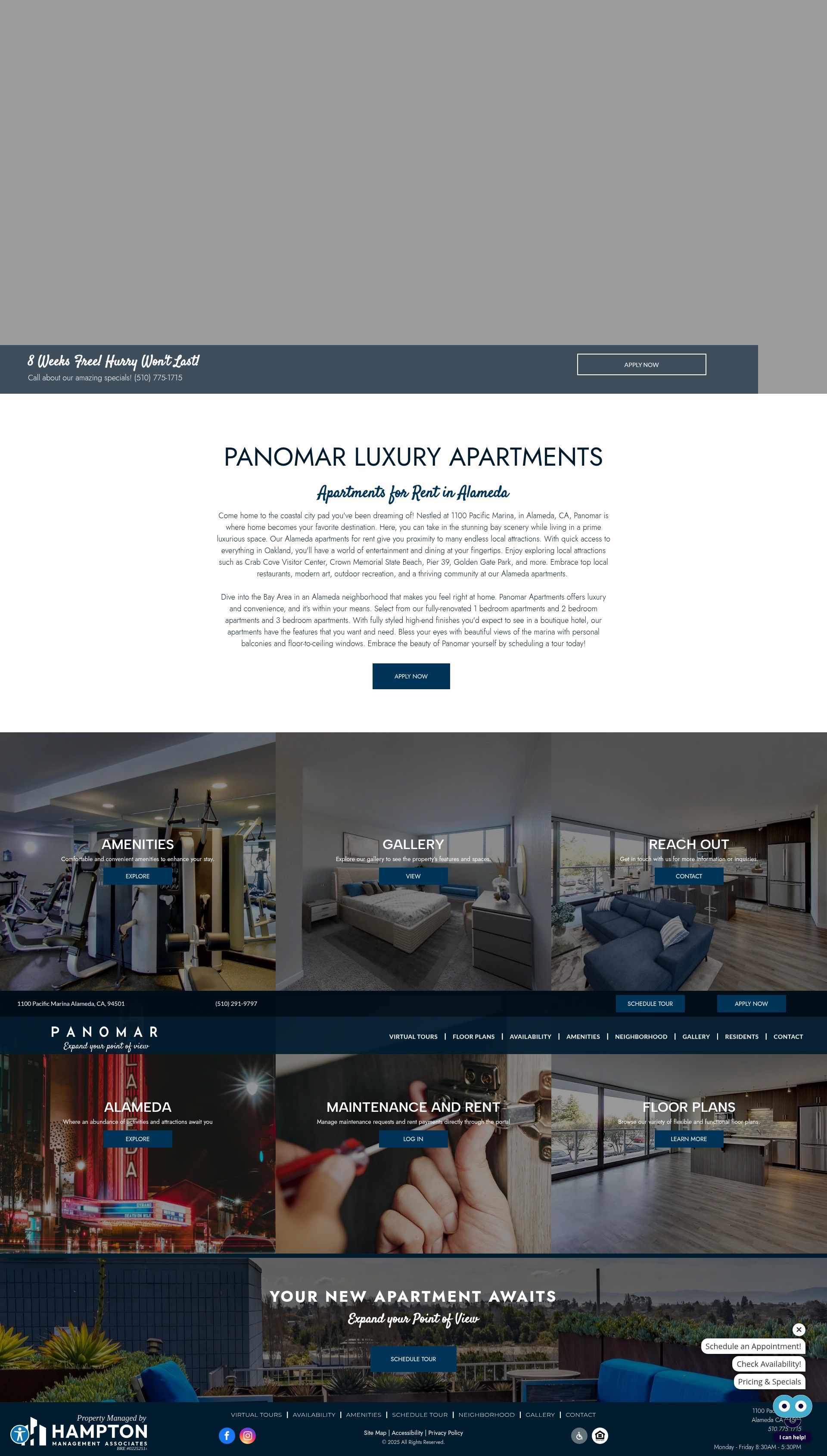 Screenshot of www.panomarapartments.com