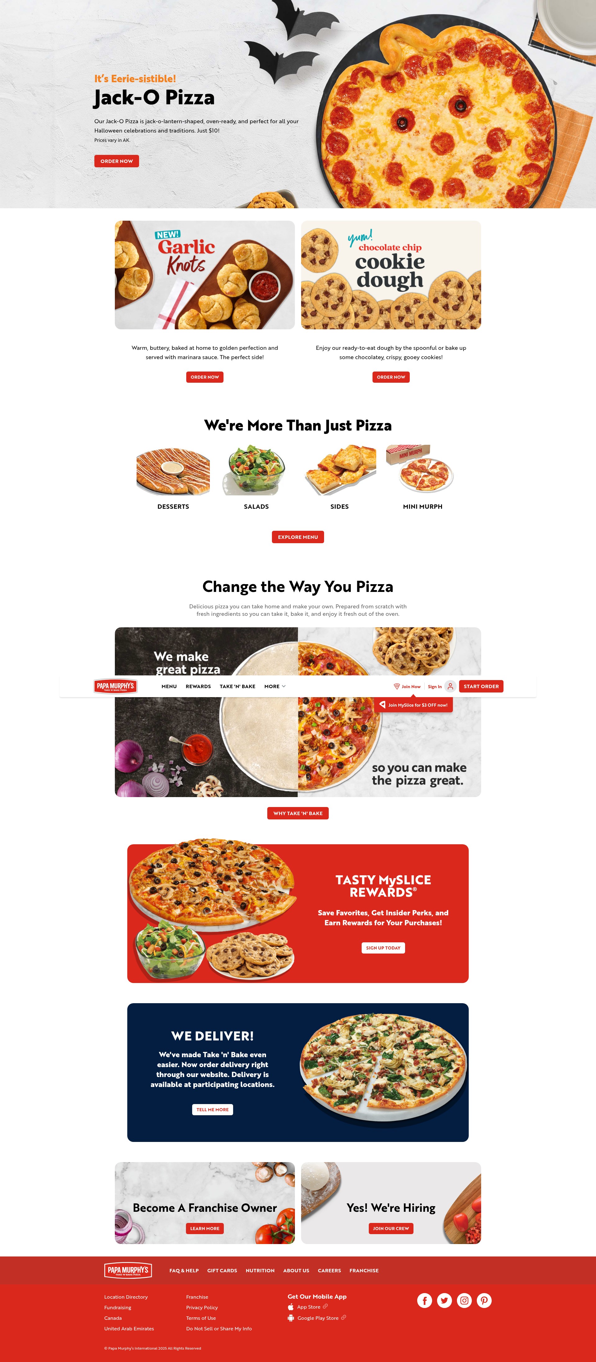 Screenshot of www.papamurphys.com