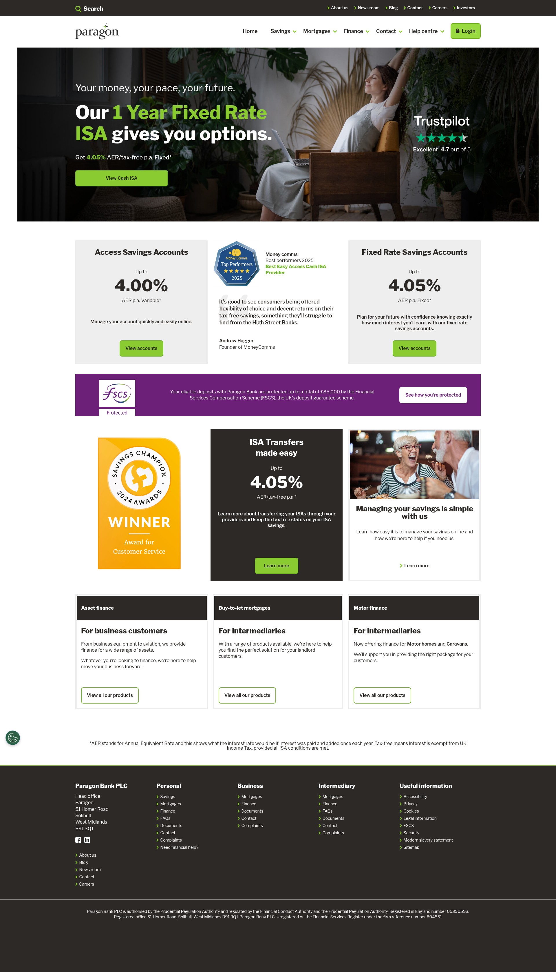 Screenshot of www.paragonbank.co.uk
