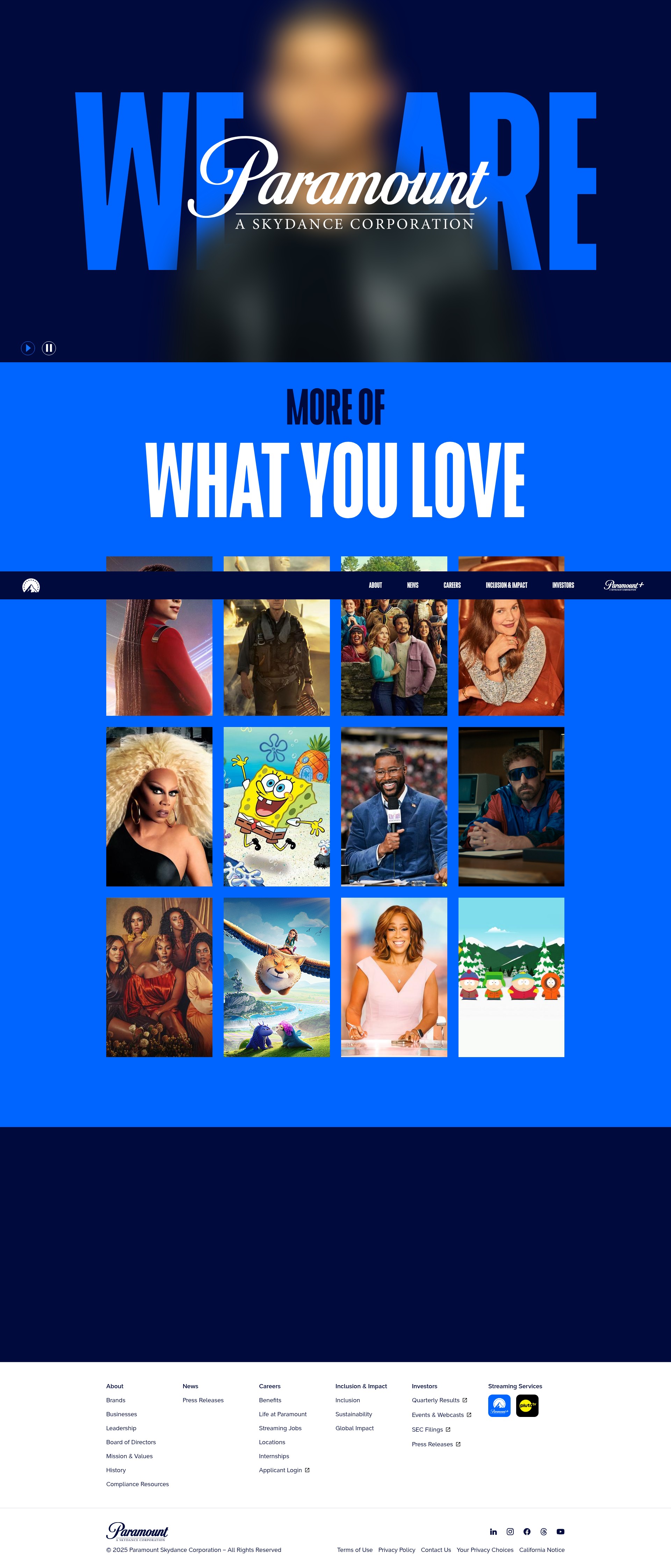 Screenshot of www.paramount.com